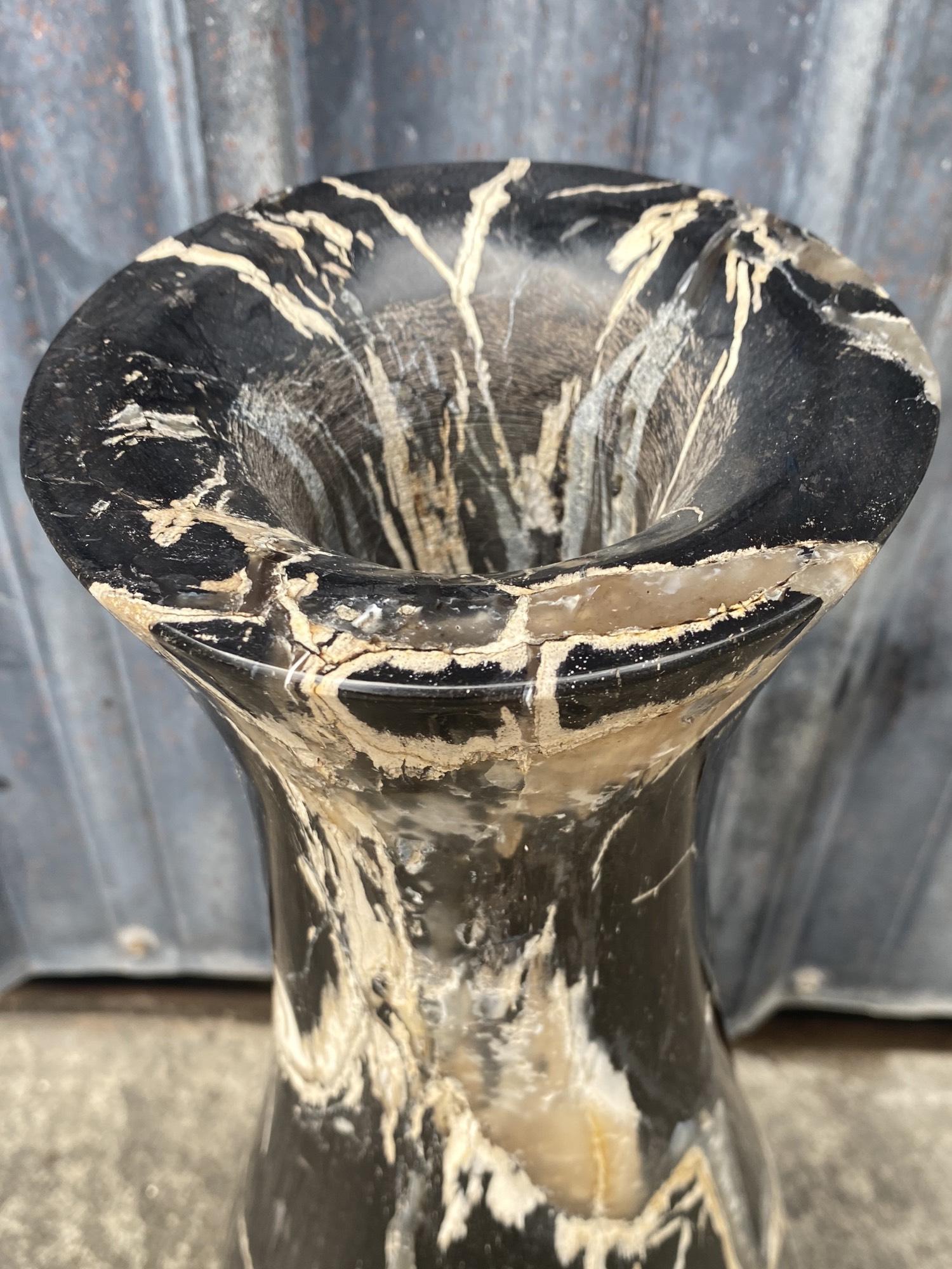 petrified wood vase