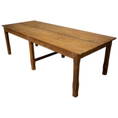 Antique Unique Wooden Belgian Tailors Table with Beech Leaf, Bruges, 1925