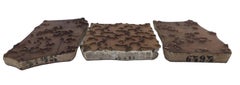 Unique Wooden Fabric Printing Blocks, Rhône Region France 1800s, Set of Three