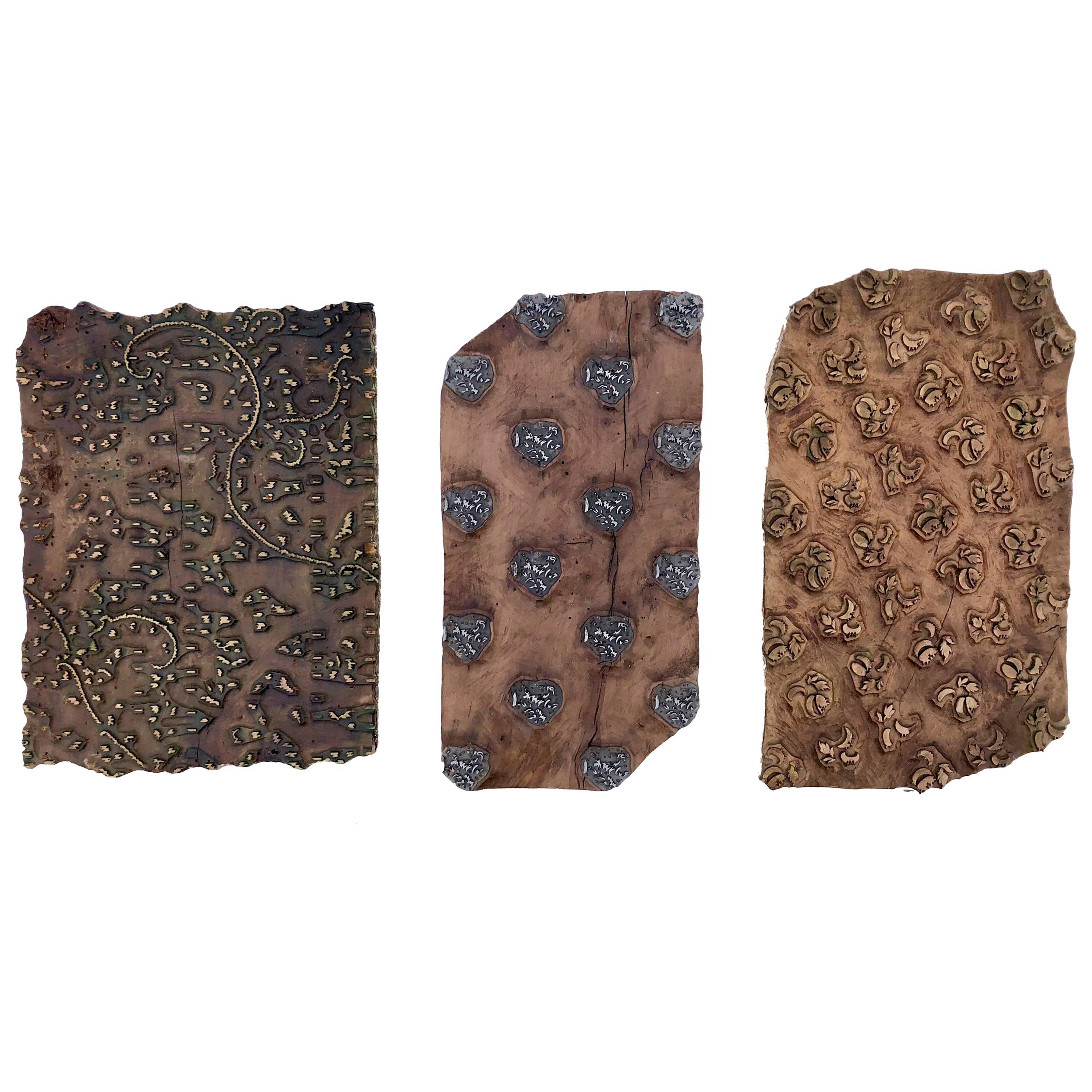 Unique Wooden Fabric Printing Blocks, Rhône Region, France 1800s Collection For Sale