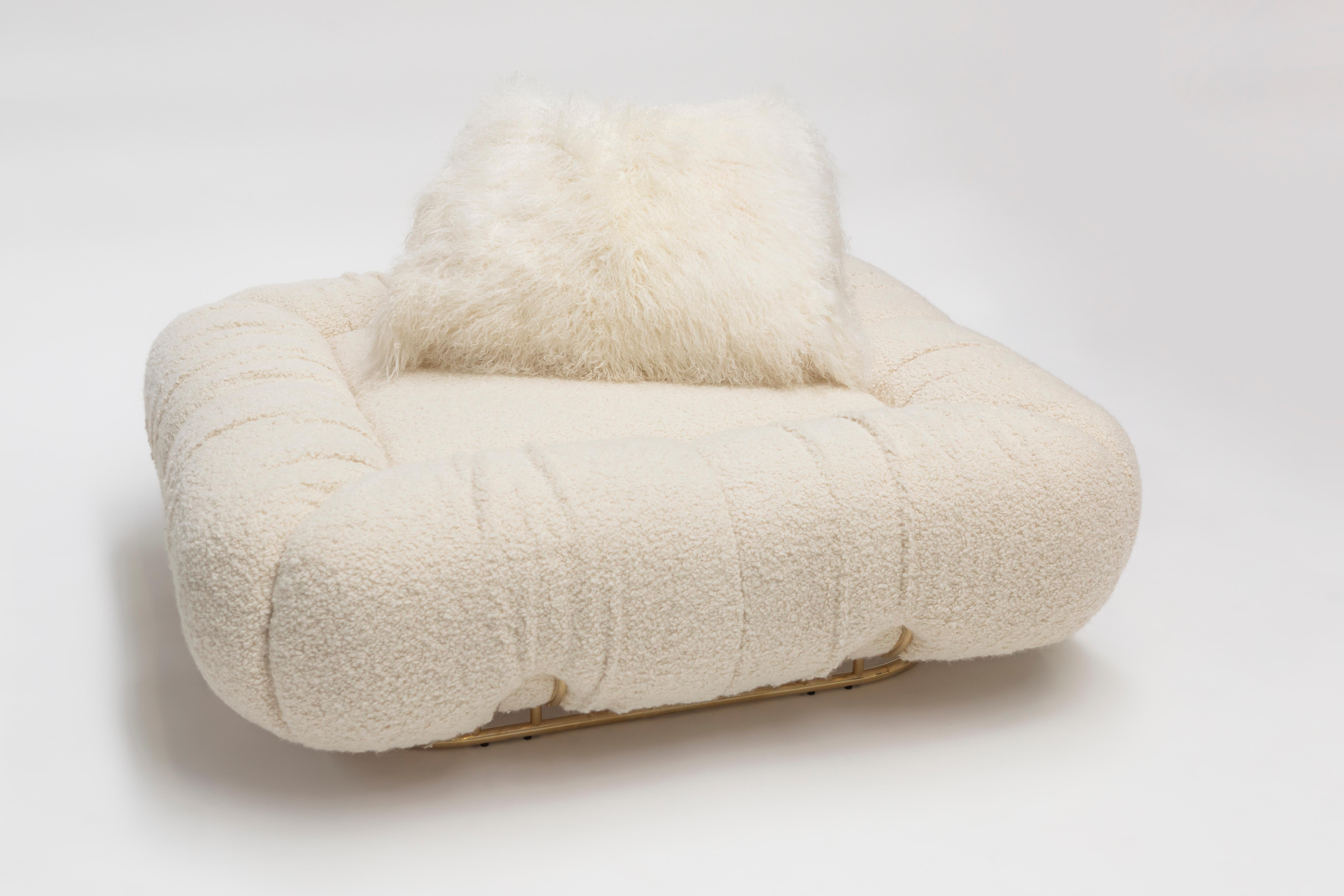 Modern Unique Wool Pouf Marshmallow by Draga & Aurel