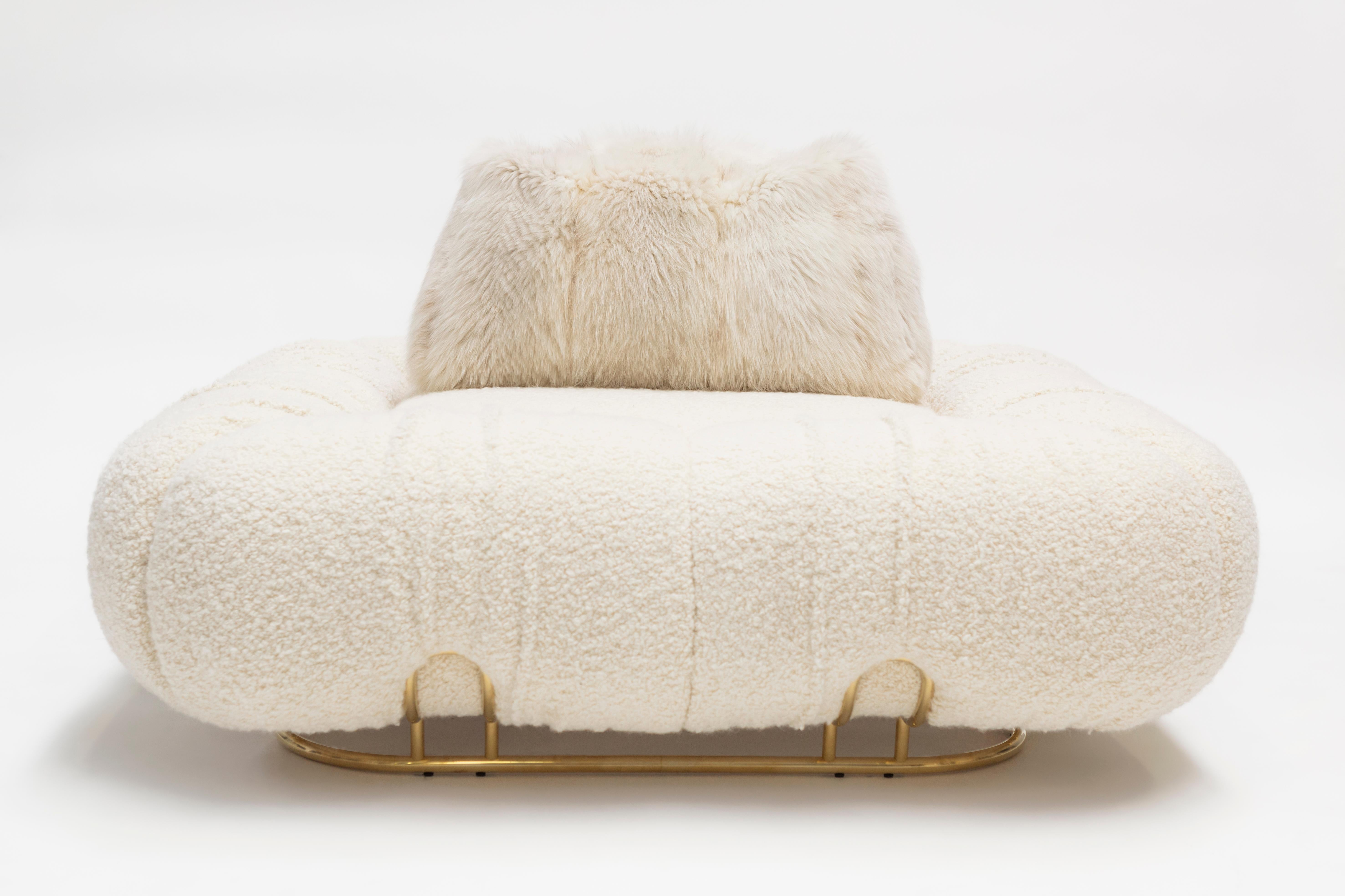 Italian Unique Wool Pouf Marshmallow by Draga & Aurel