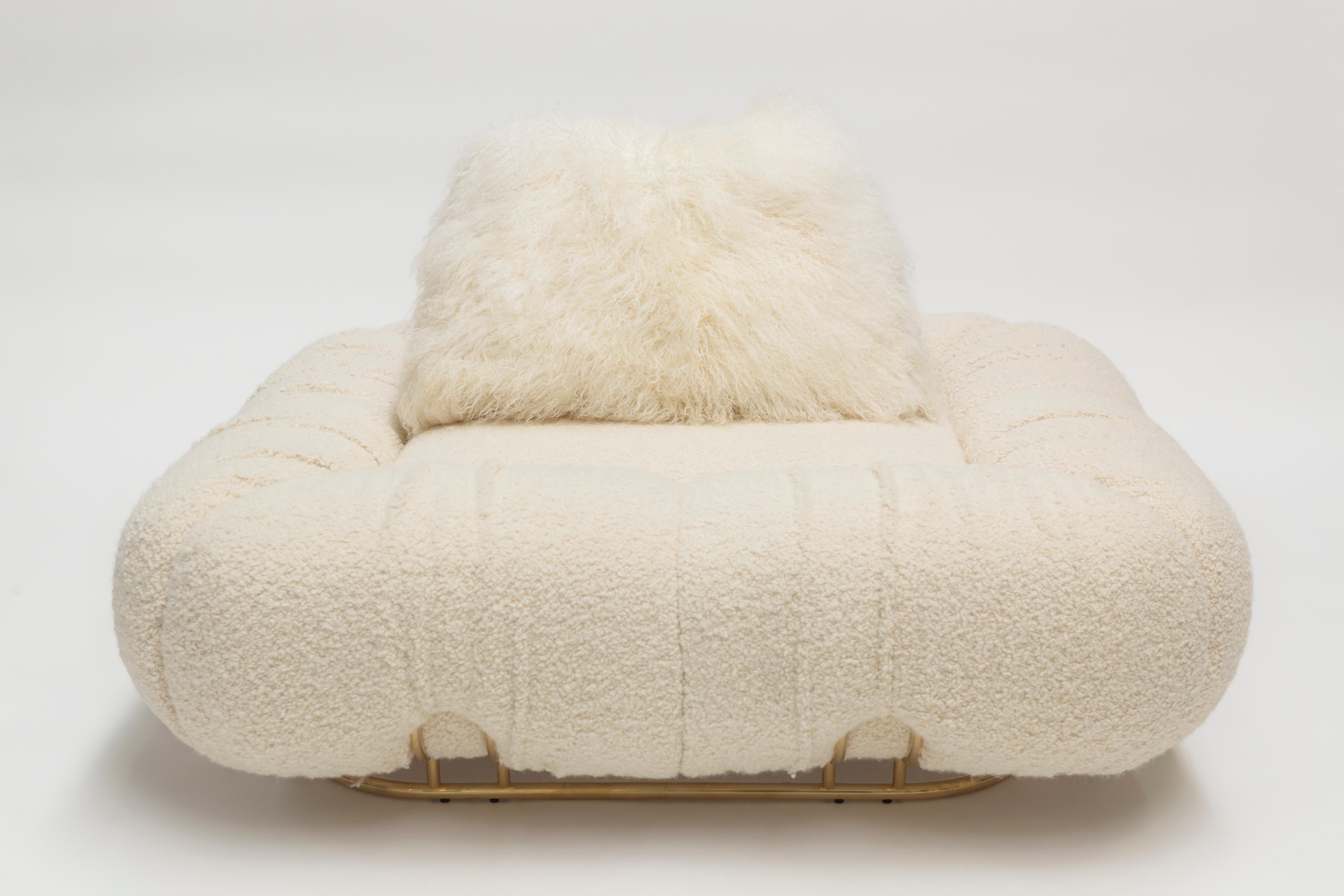 Italian Unique Wool Pouf Marshmallow by Draga & Aurel For Sale