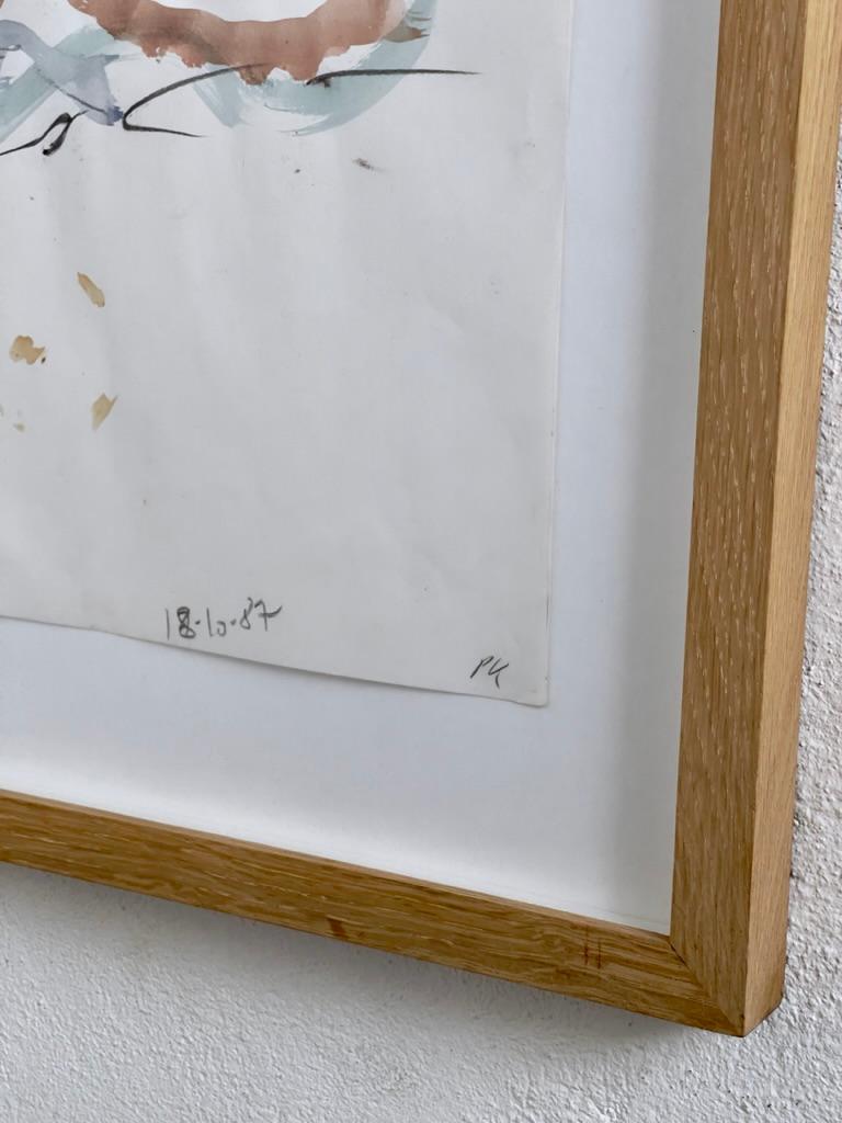 Einzigartiges Werk von Per Kirkeby, Ohne Titel, 1987, Gouache 54 cm x 43 cm in Eichenrahmen im Zustand „Gut“ im Angebot in København K, 84