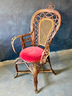 Unique Woven Cane/Rattan Statement Chair