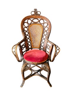 Unique Woven Cane/Rattan Statement Chair