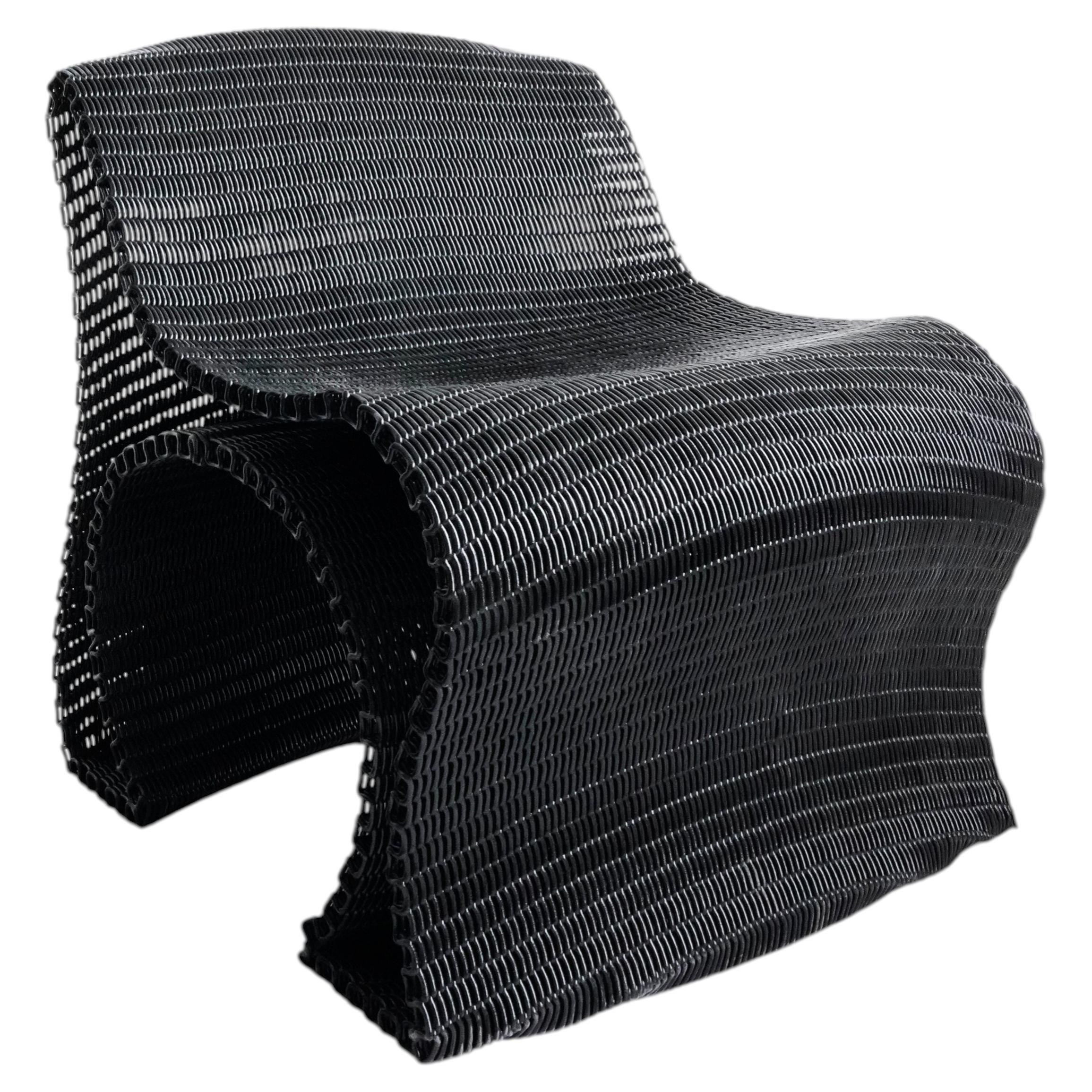 Unique Woven Nubi Chair in Black Recycled PETG by UNICOGGETTO