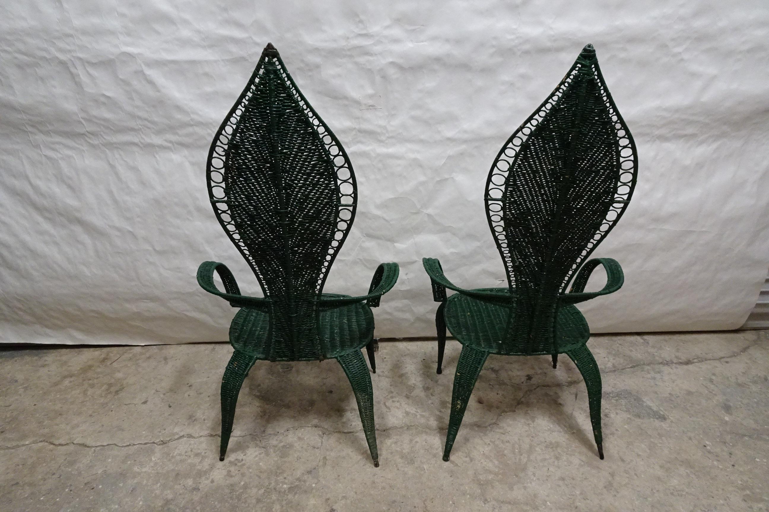 Unique Wrought Iron Cane Chairs For Sale 5