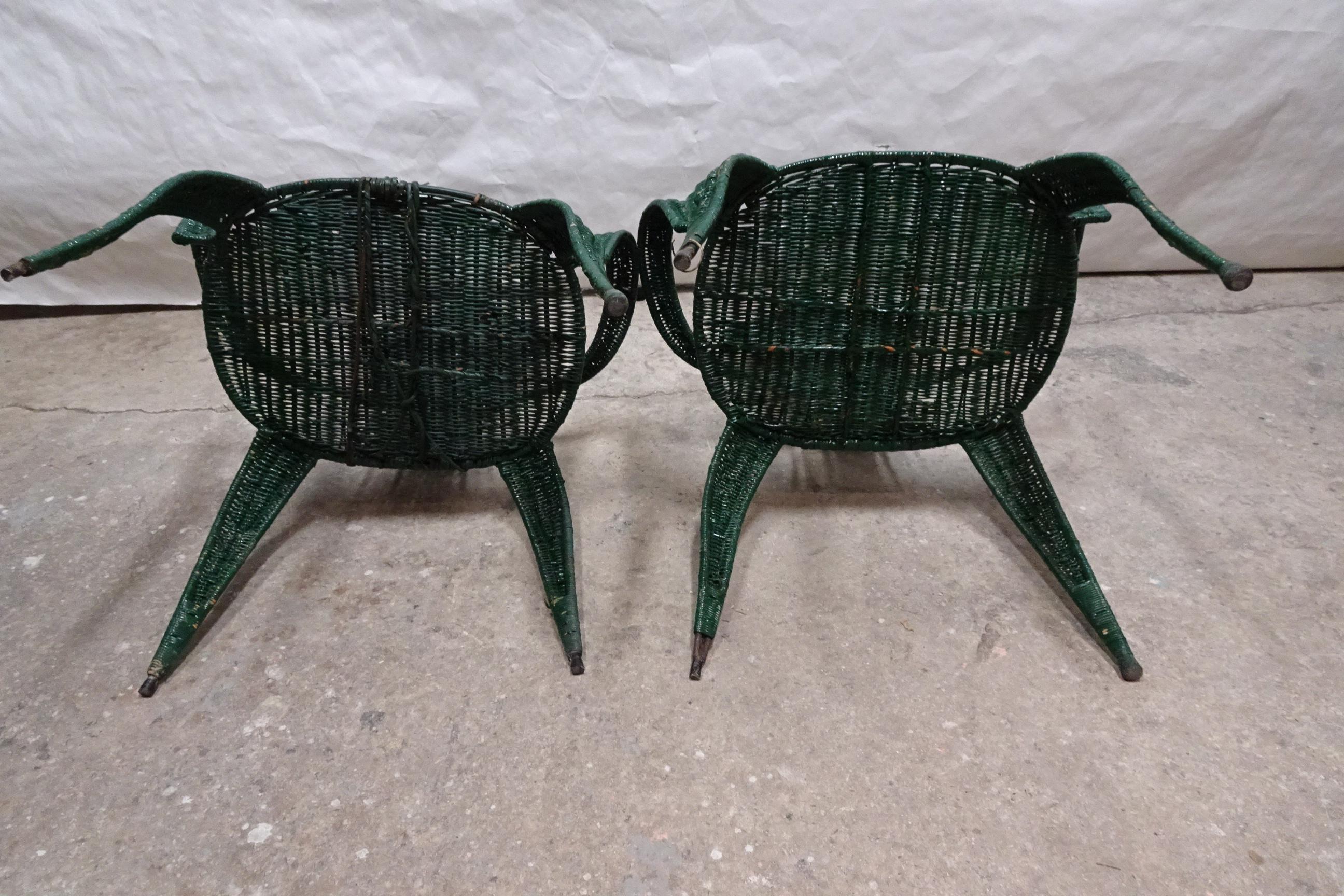 Unique Wrought Iron Cane Chairs For Sale 8