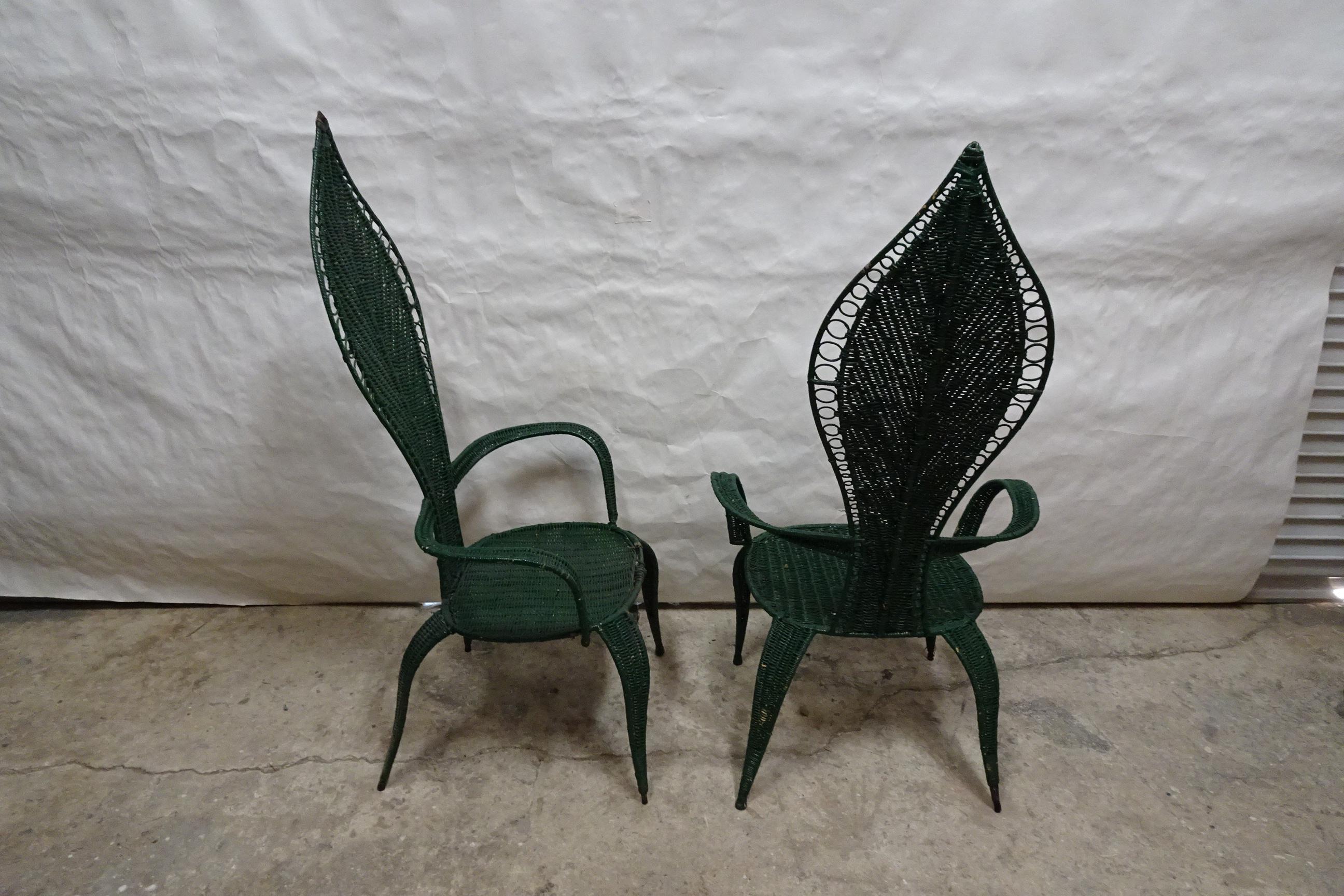 Unique Wrought Iron Cane Chairs For Sale 3