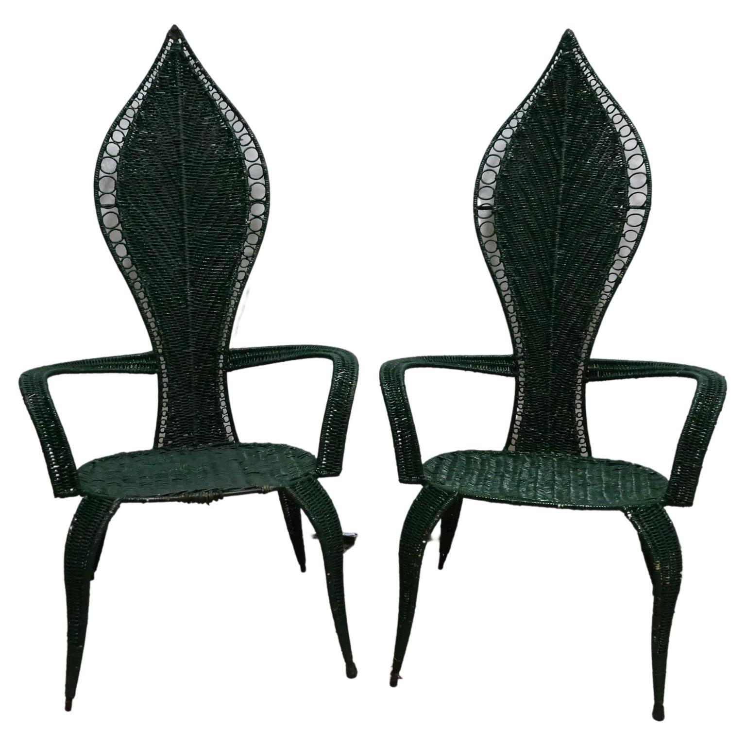 Unique Wrought Iron Cane Chairs For Sale