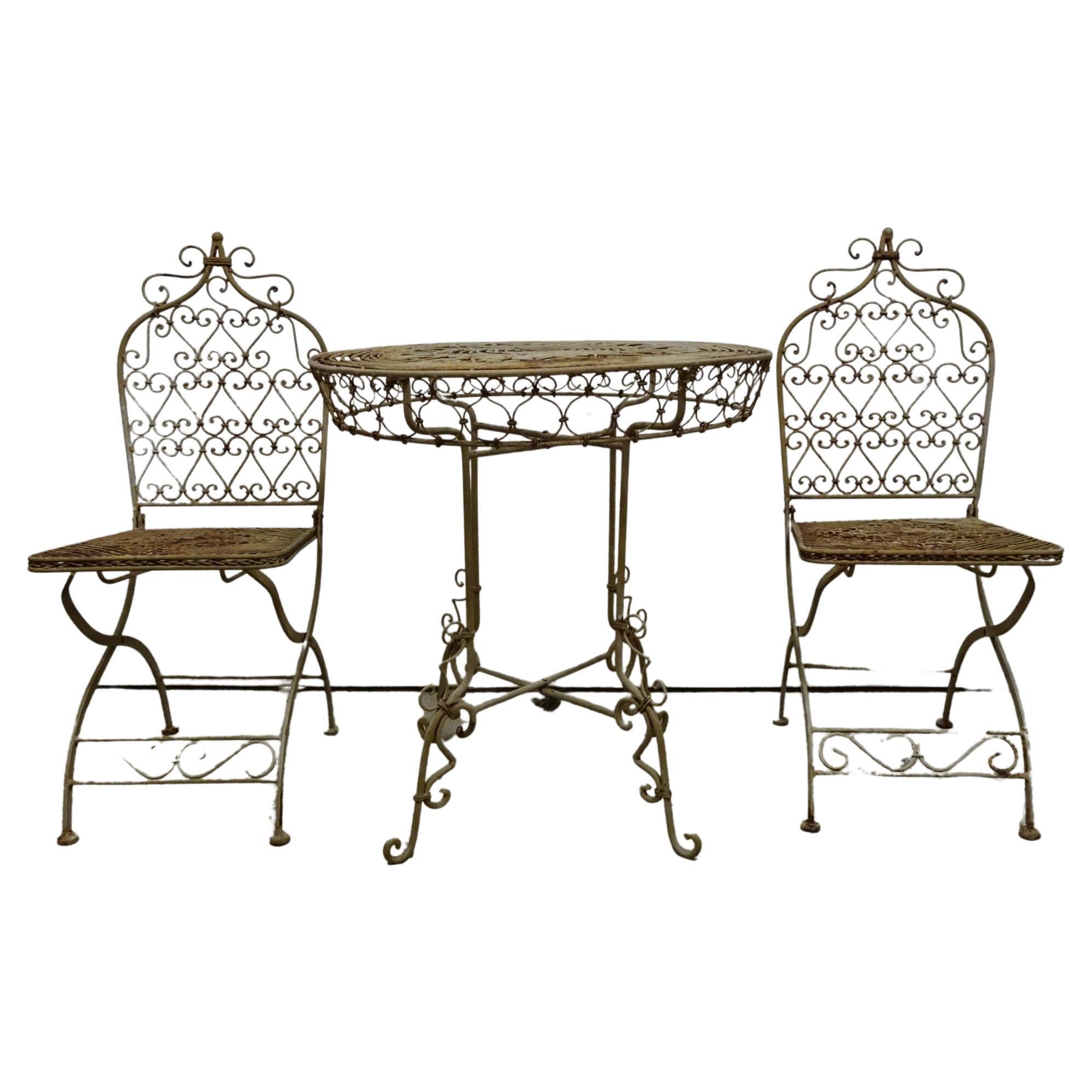 Unique Wrought Iron Table + Chairs
