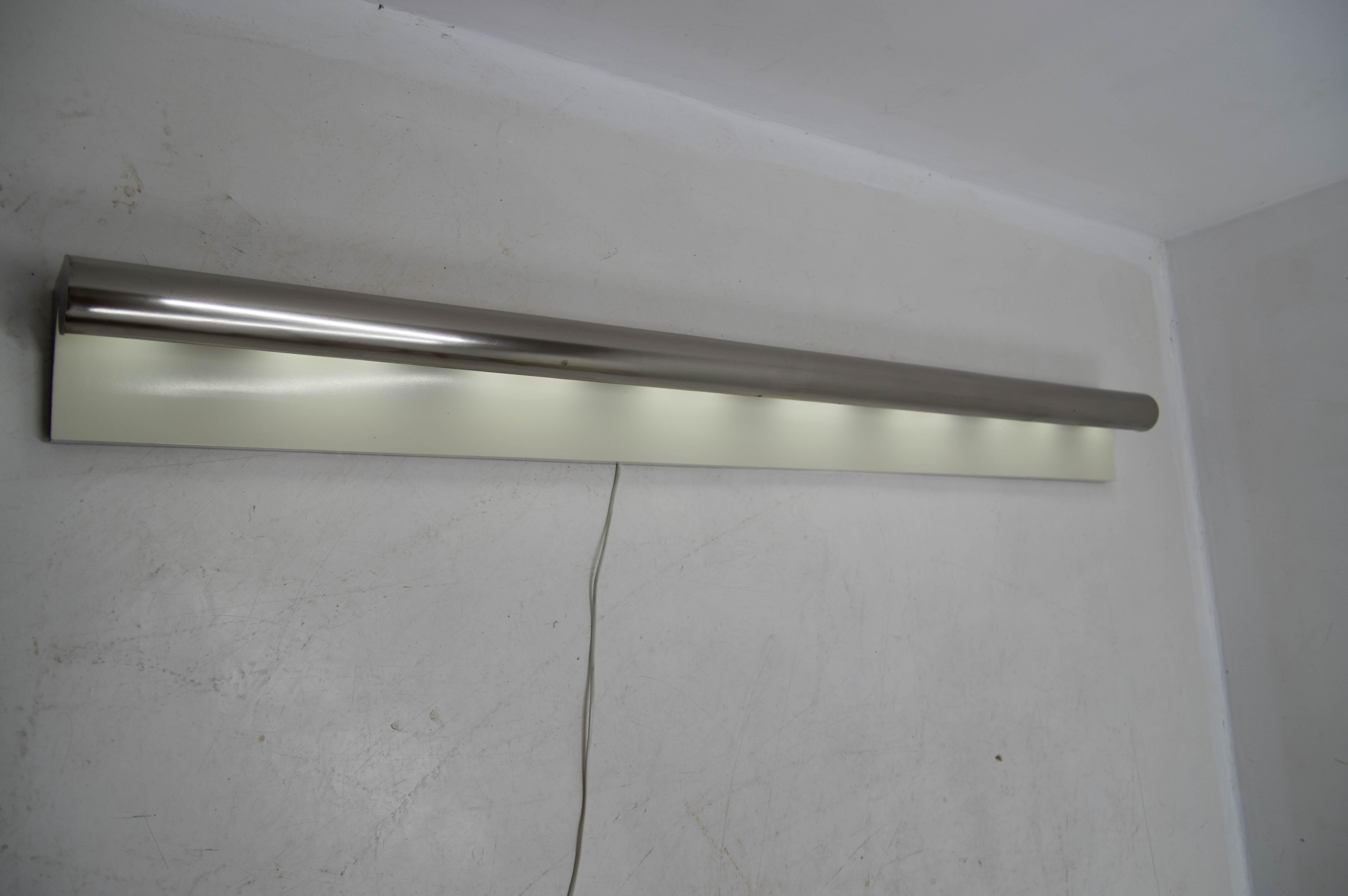 Applique murale unique XXL Functionalist / Bauhaus en nickel, années 1930 5