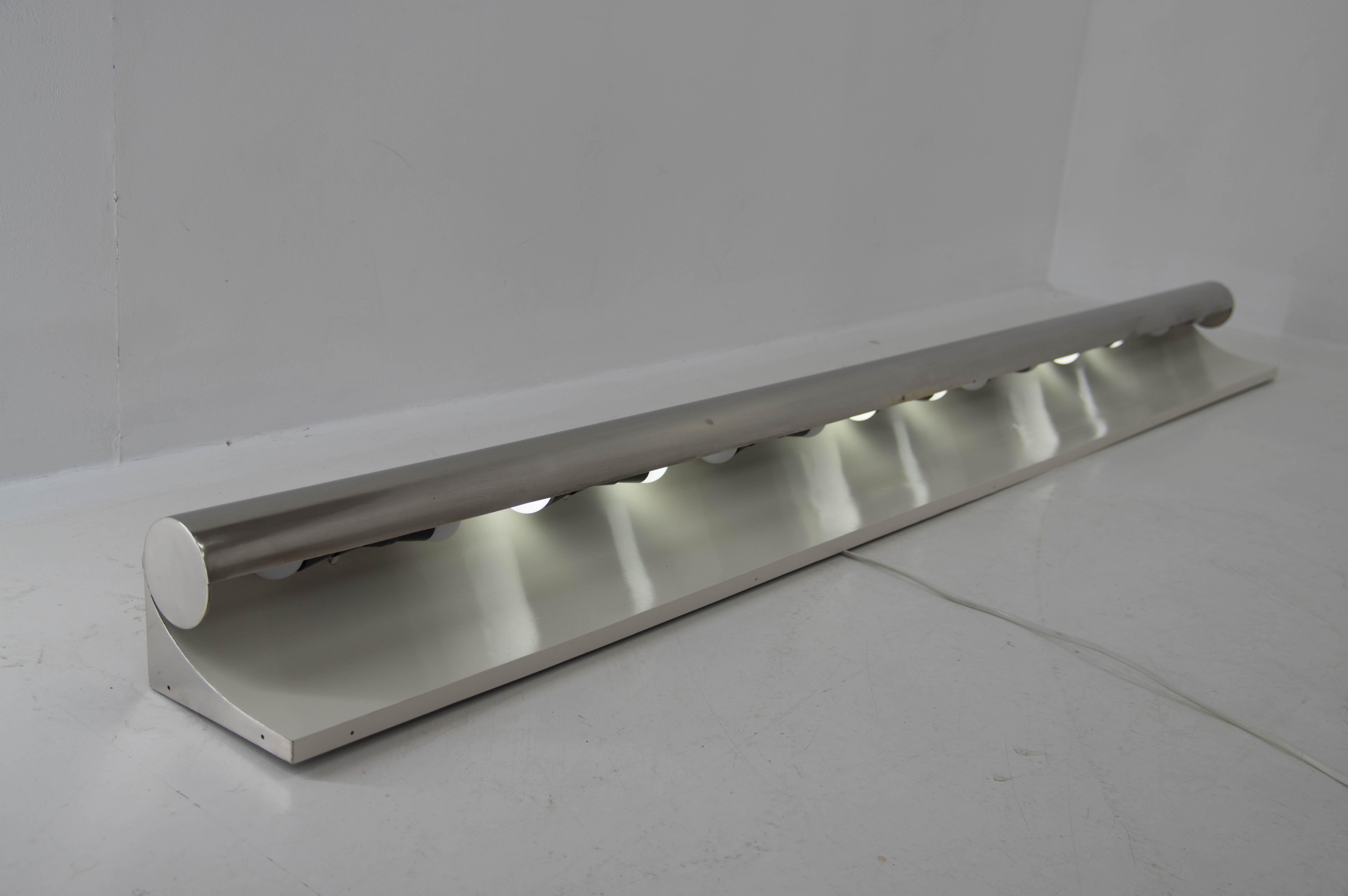 Applique murale unique XXL Functionalist / Bauhaus en nickel, années 1930 8