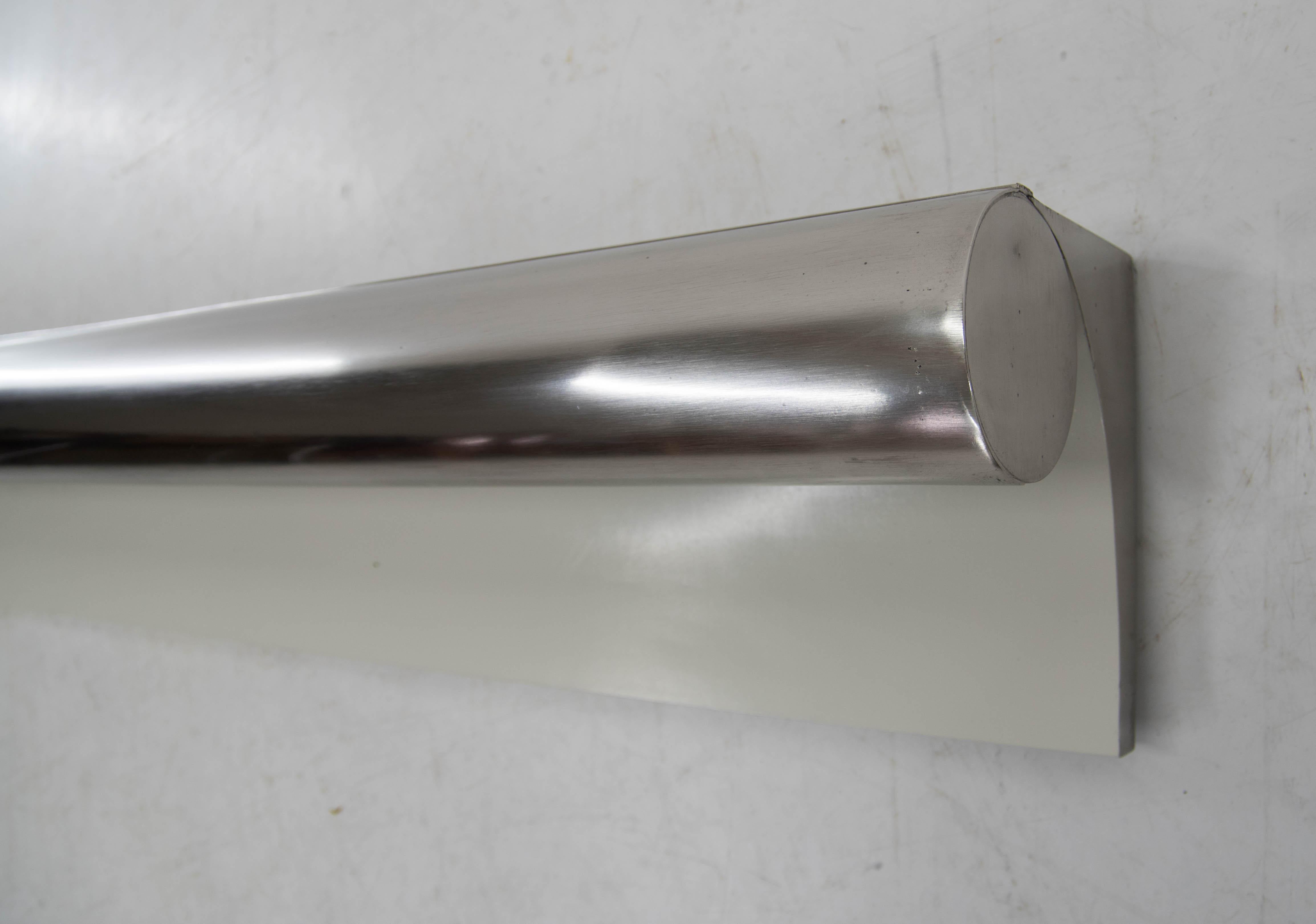Métal Applique murale unique XXL Functionalist / Bauhaus en nickel, années 1930