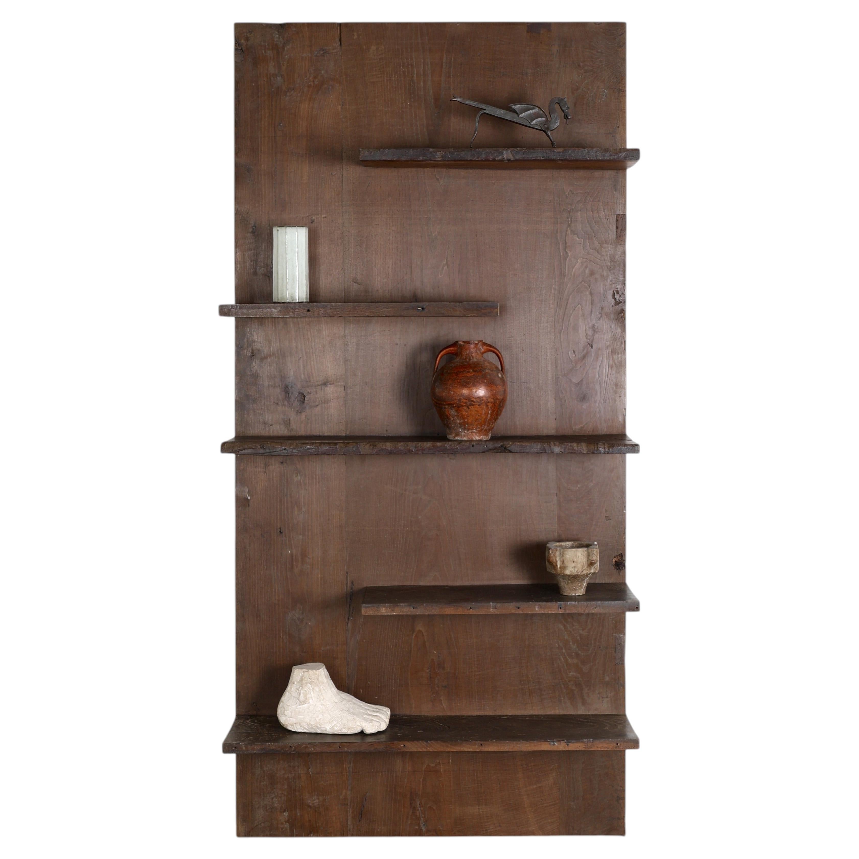 Unique XXL Primitive Shelving Unit In 18th C. Portuguese Chestnut For Sale