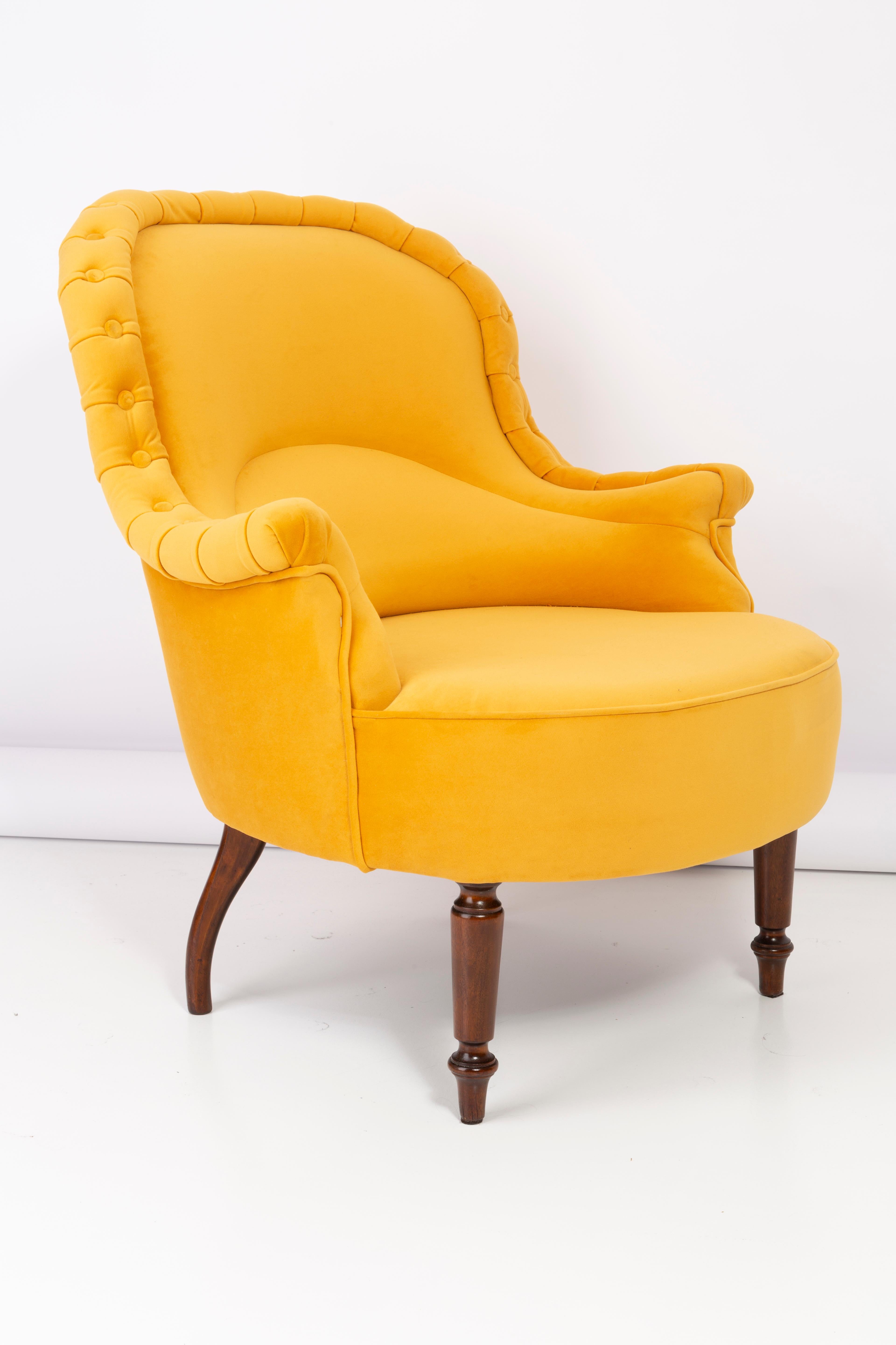 Mid-Century Modern Unique Yellow Mustard Armchair, 1930s, Germany For Sale