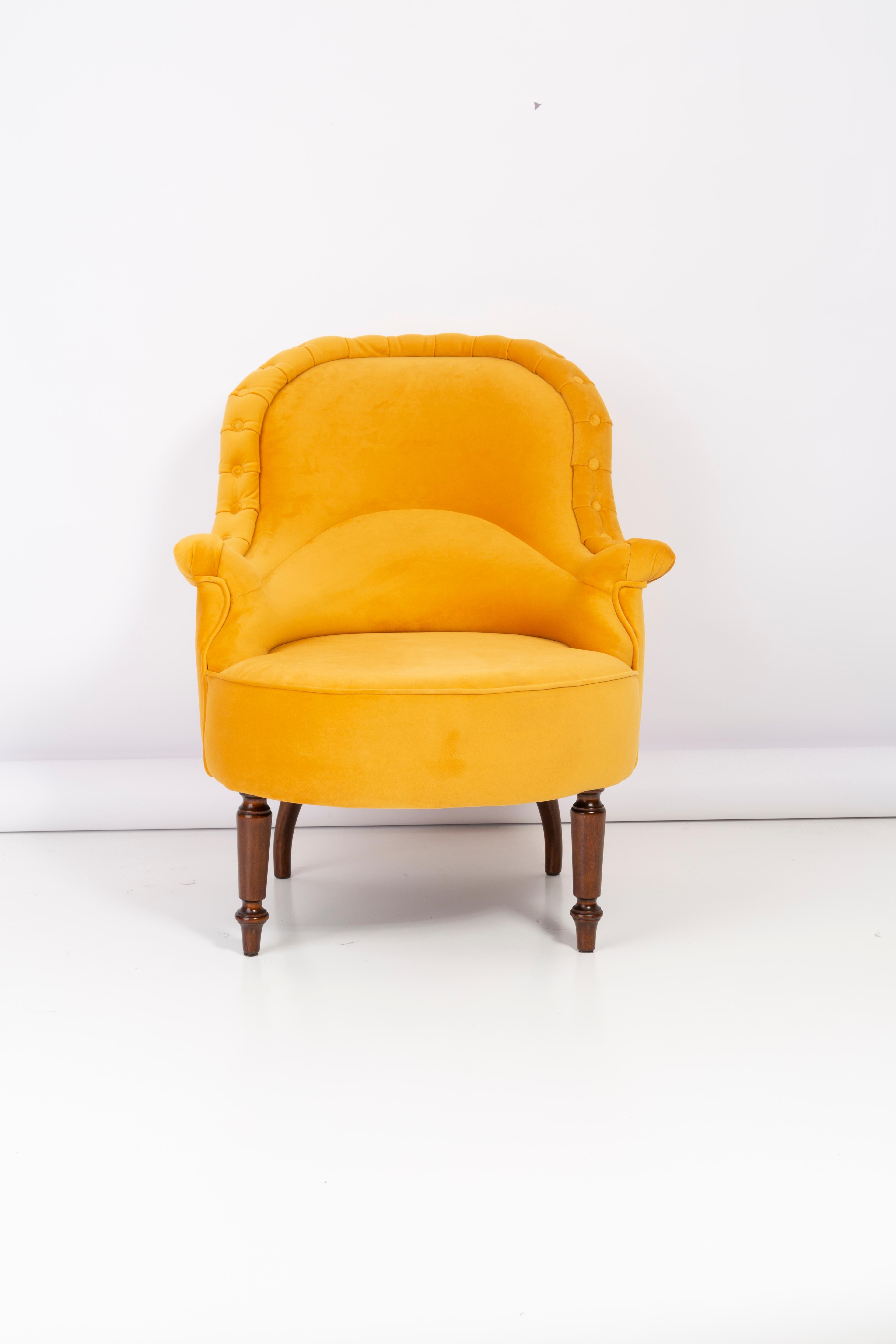 Hand-Crafted Unique Yellow Mustard Armchair, 1930s, Germany For Sale