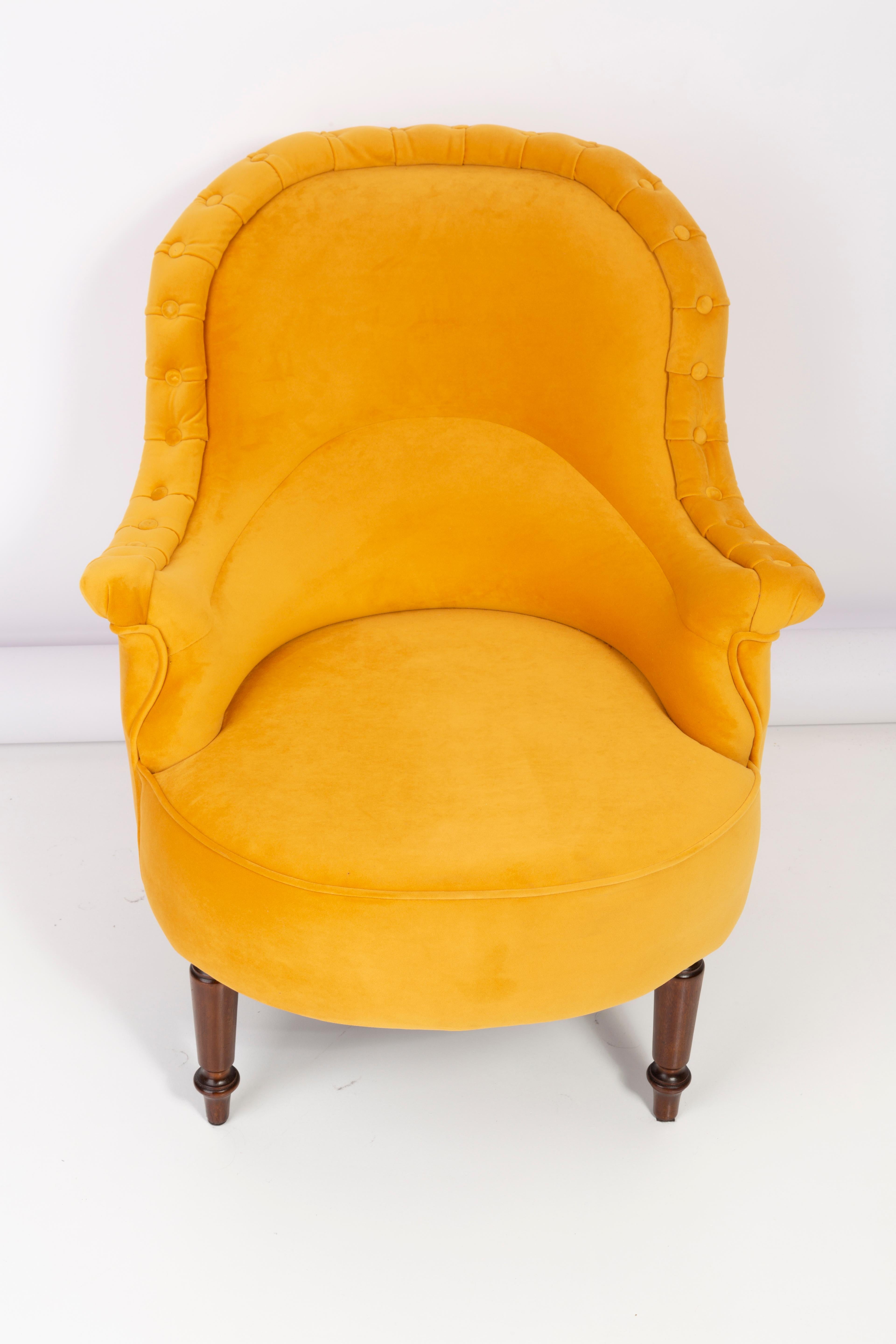 Unique Yellow Mustard Armchair, 1930s, Germany In Excellent Condition For Sale In 05-080 Hornowek, PL