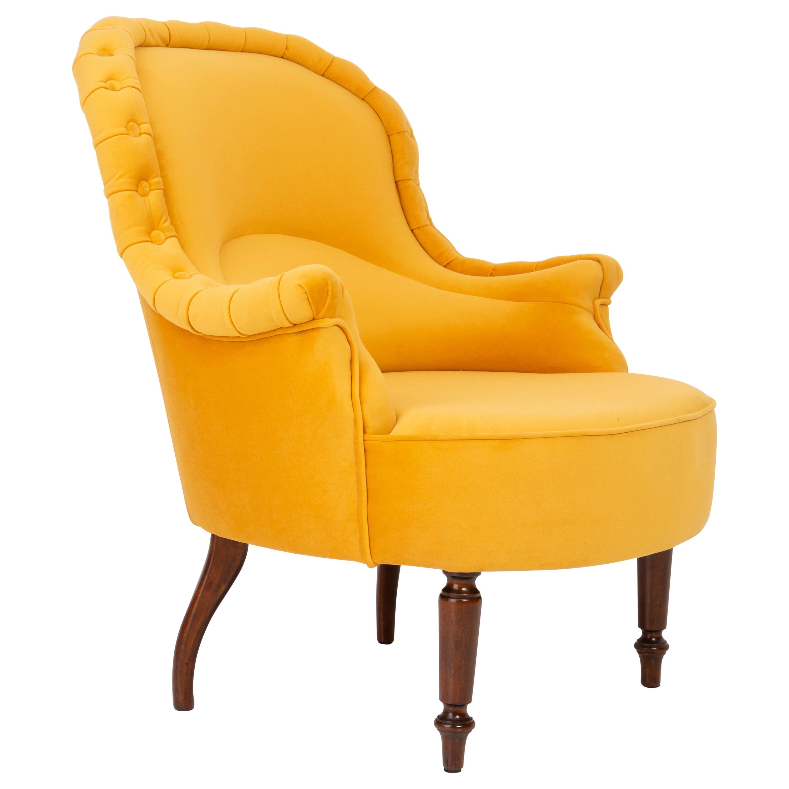 Unique Yellow Mustard Armchair, 1930s, Germany