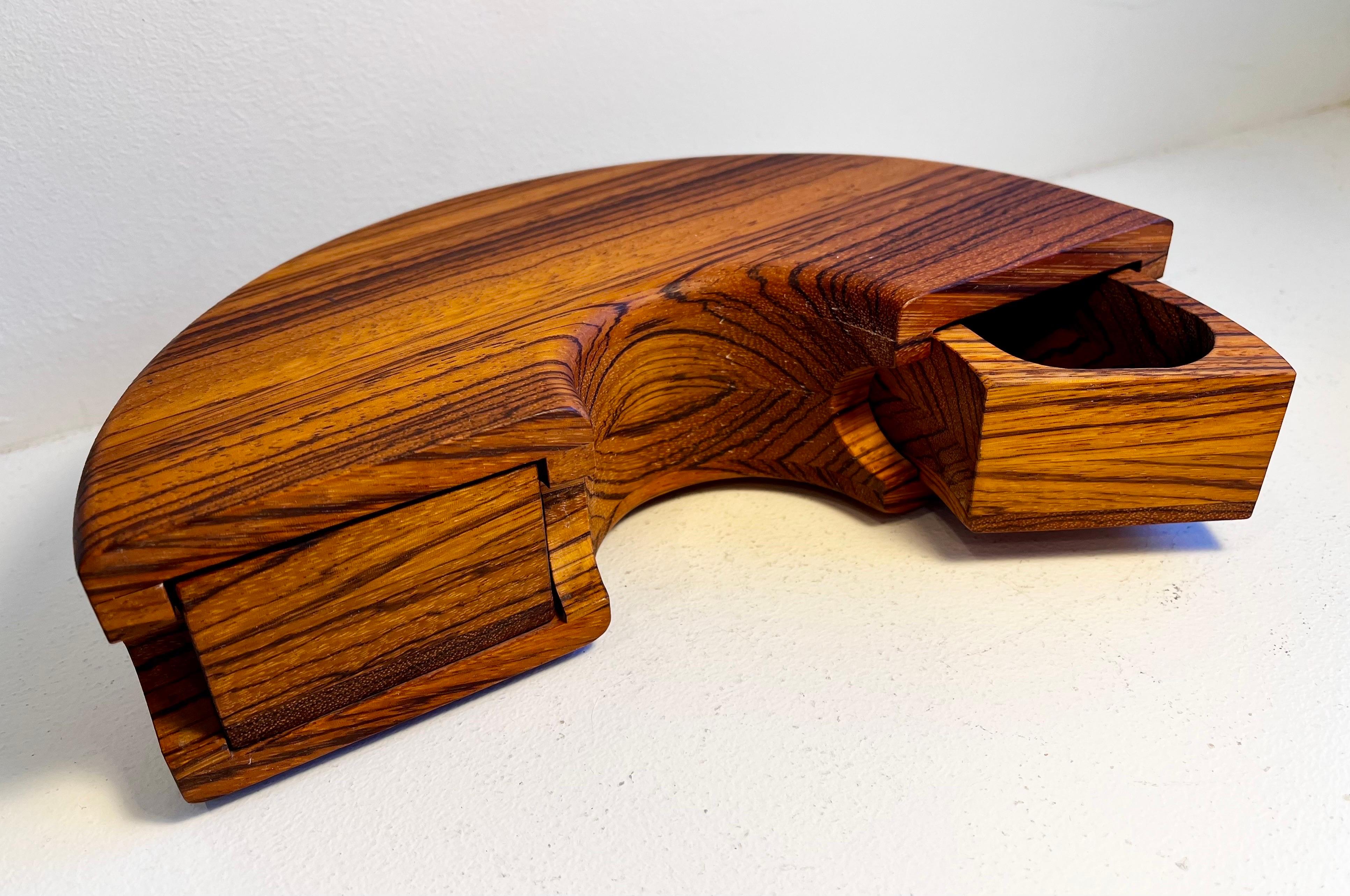 American Craftsman Unique Zebra Wood Jewelry Box