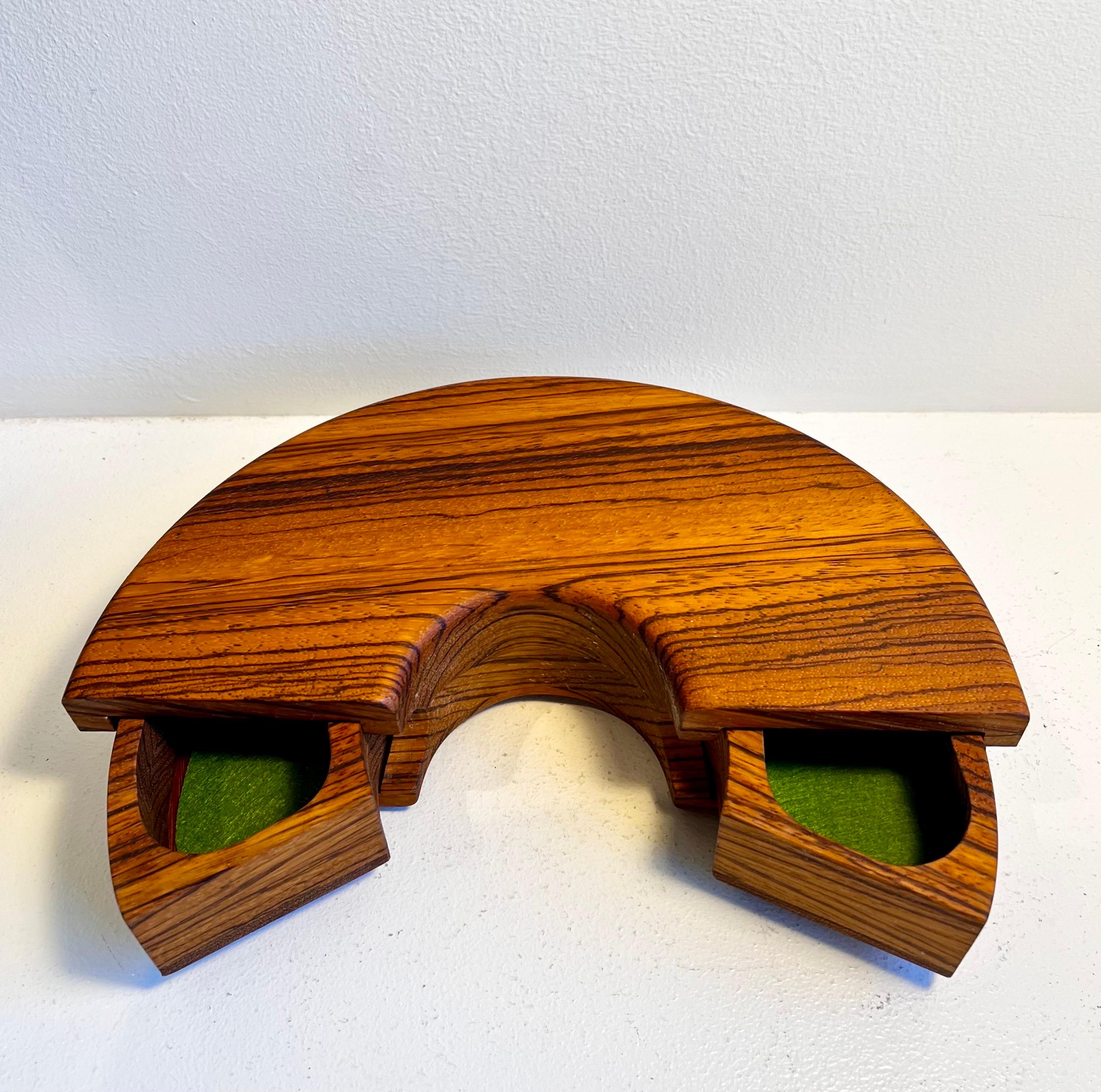 Unique Zebra Wood Jewelry Box In Good Condition In Philadelphia, PA
