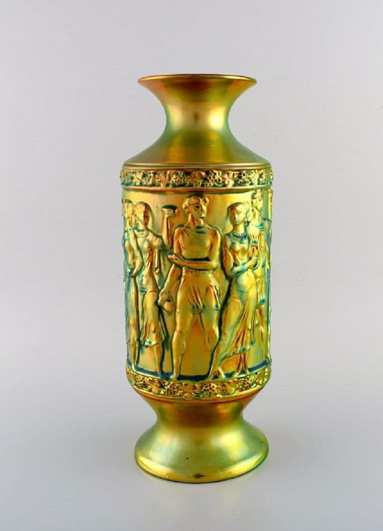 Eine einzigartige Zsolnay-Vase aus glasierter Keramik, schöne Eozin-Glasur (Ungarisch) im Angebot