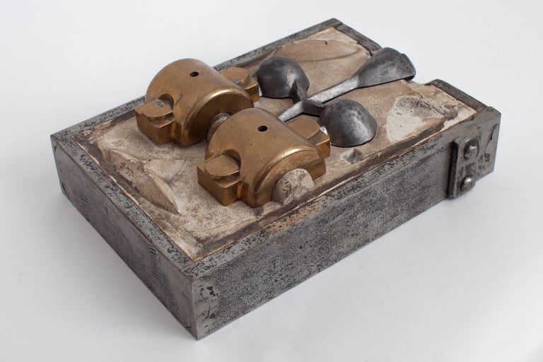 Bold Industrial Bronze and Steel Casting Mold Sculpture, France 20th