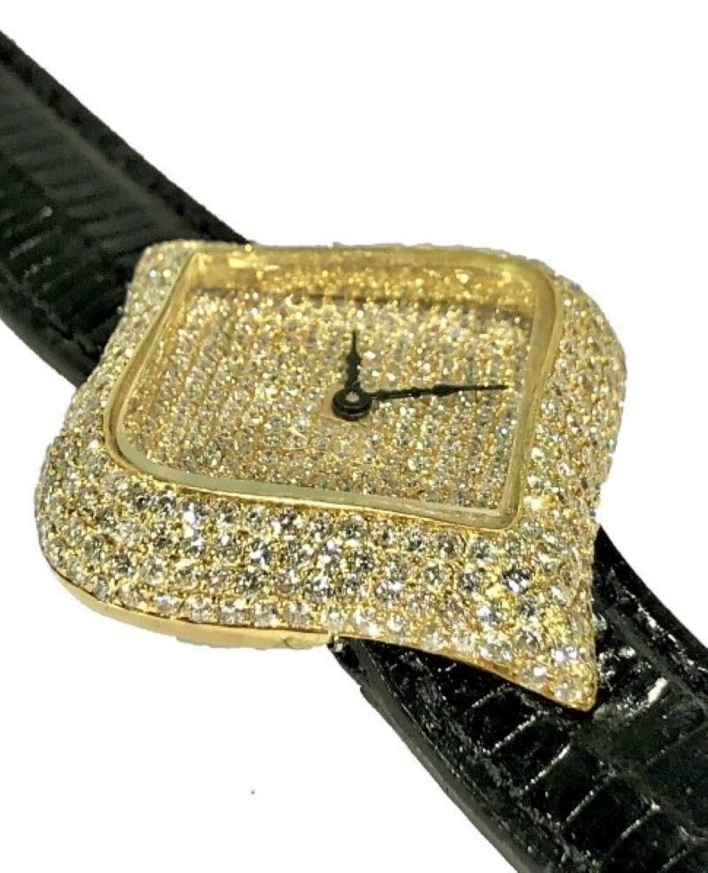 diamond encrusted gold watch