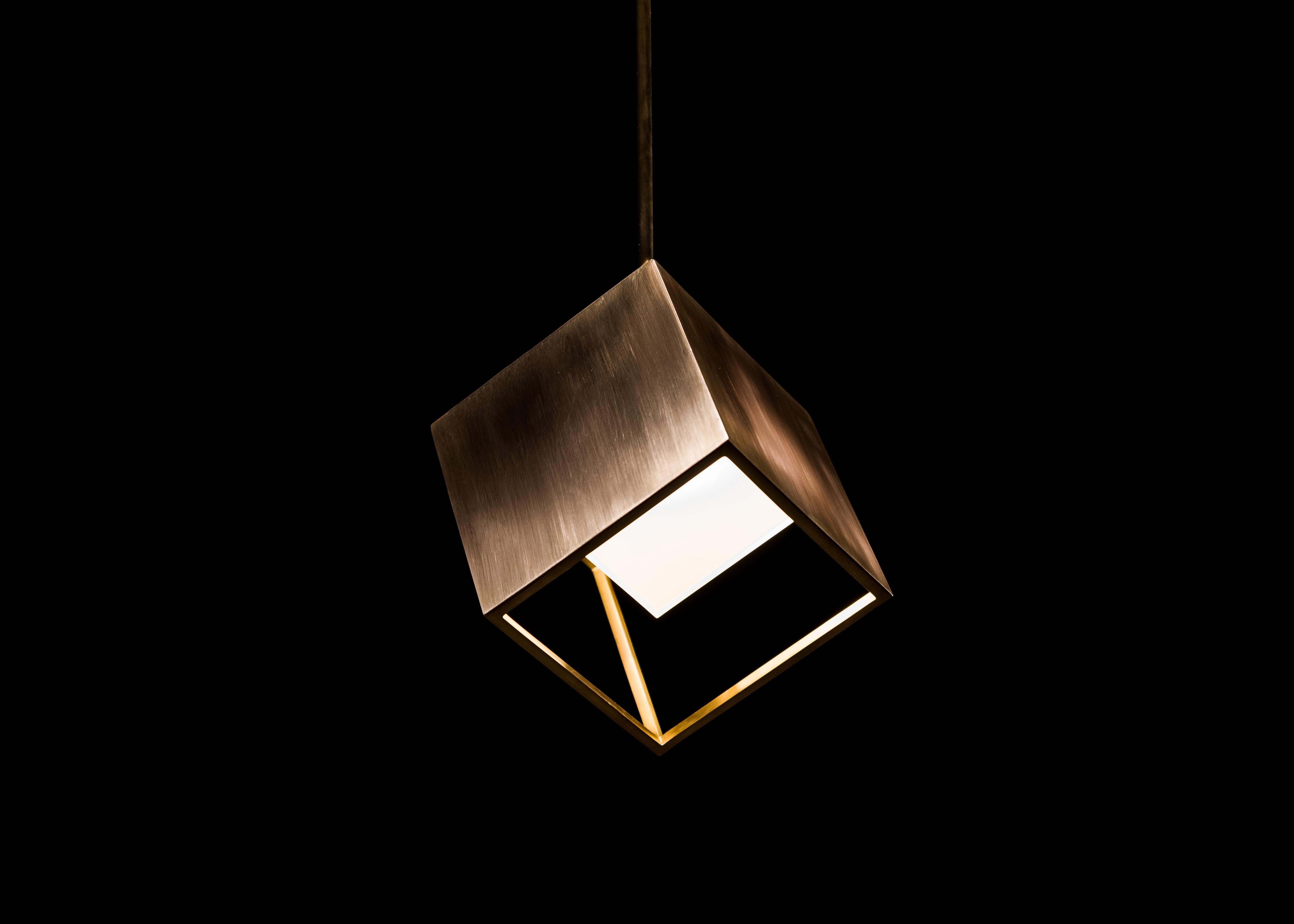 Modern UNIS  - Solid brass ceiling pendant handmade by Diaphan Studio For Sale