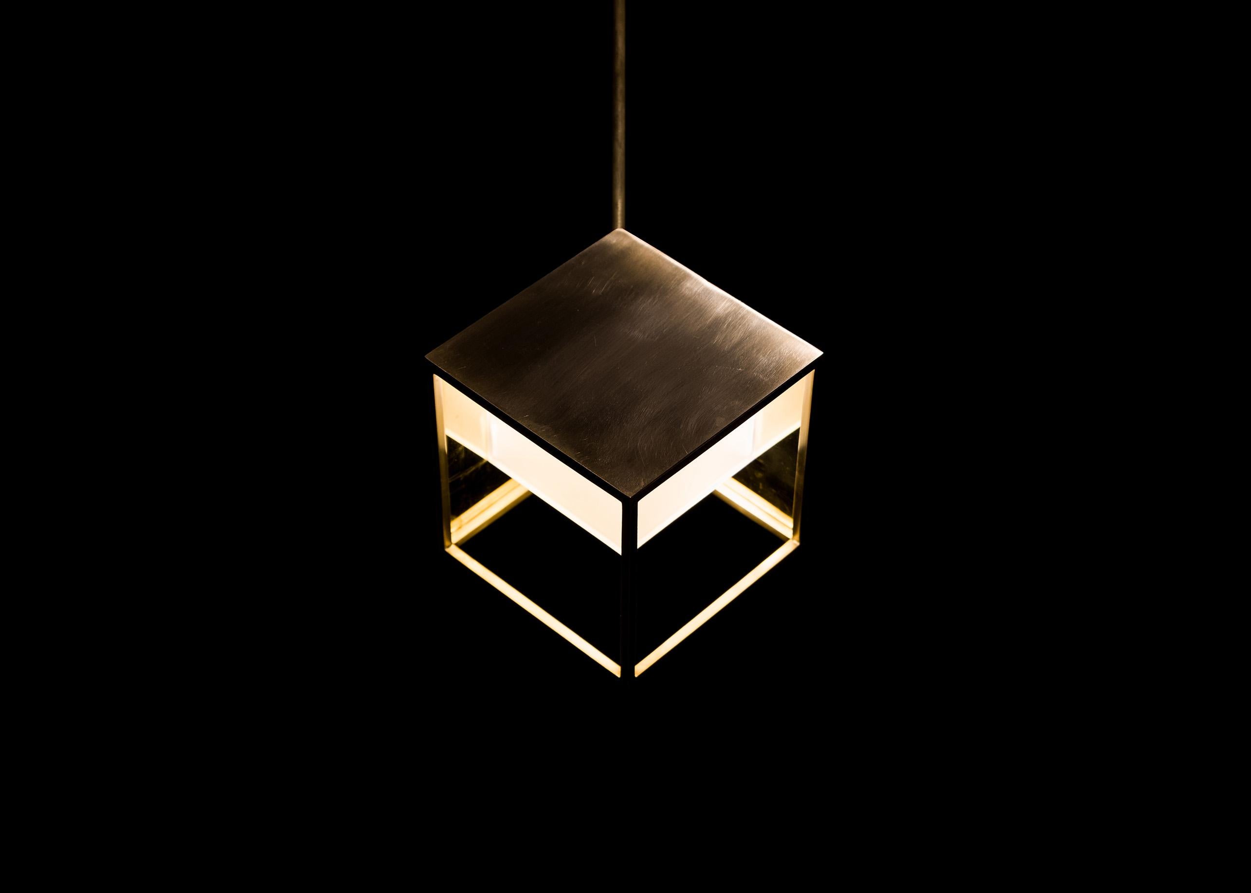 Italian Unis Pendant Lighting Brass by Diaphan Studio, Represented by Tuleste Factory For Sale