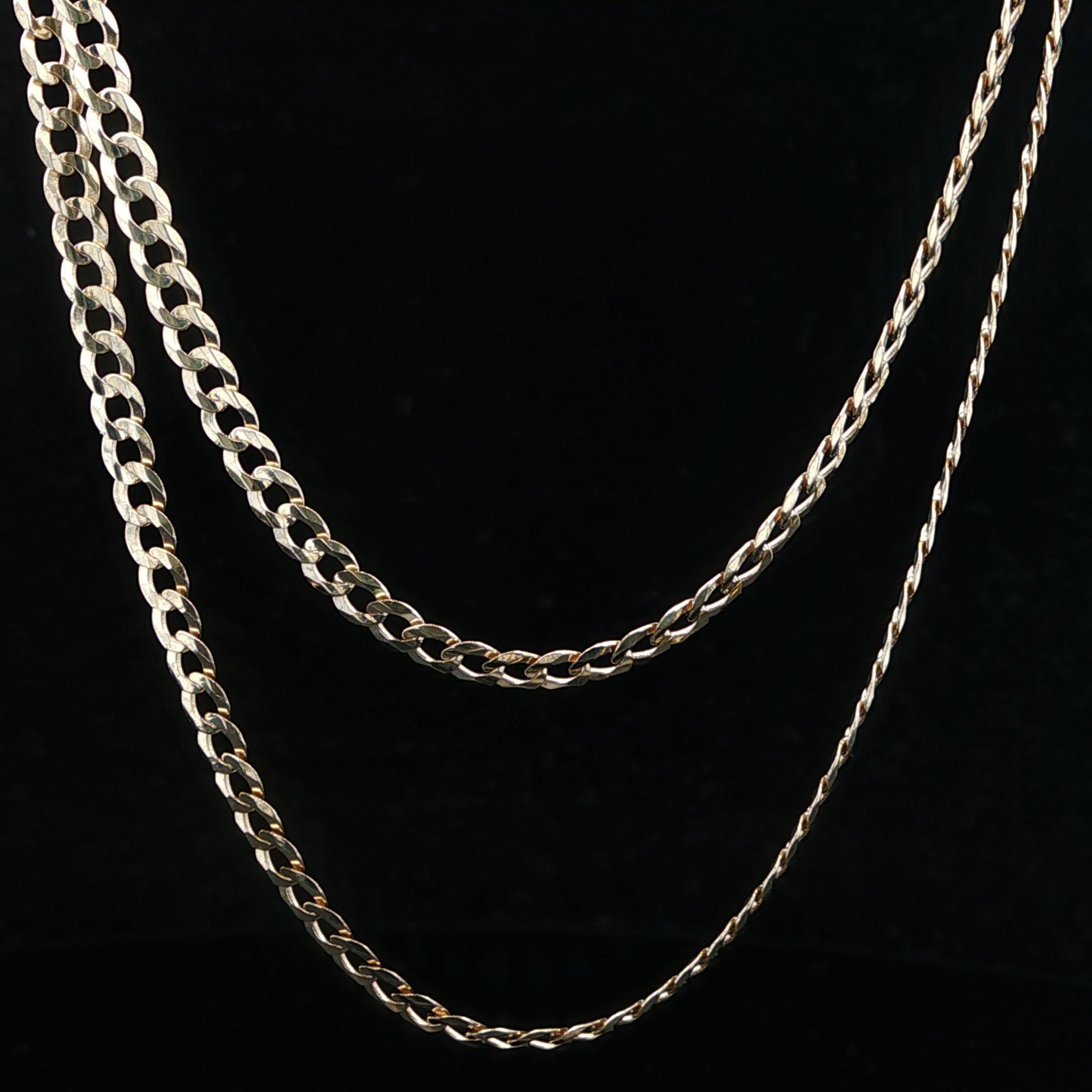 da uomo o donna Collana a catena cubana unisex in oro giallo 10k con taglio diamante piatto da 3 mm e 22 pollici A Link in vendita