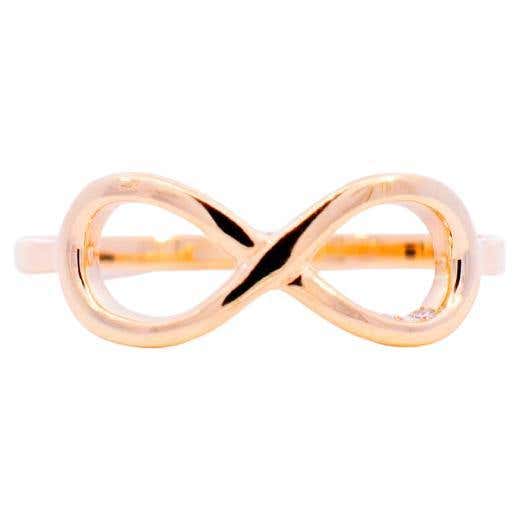 Certified 10k Gold 0.15 Carat Natural Diamond Designer Infinity Loop ...