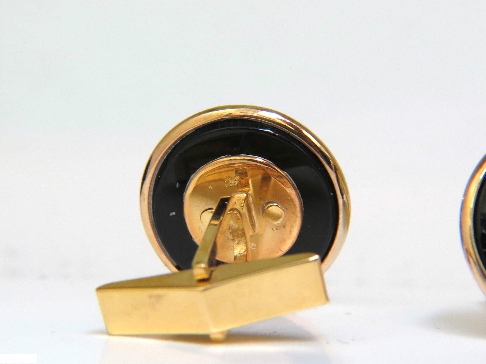 Boutons de manchette unisexe en or 14 carats 3D avec détails en A+ 8,7 grammes Neuf - En vente à New York, NY