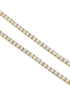Unisex 14.50 Carat VVS Diamond Tennis Necklace 14 Karat Yellow Gold