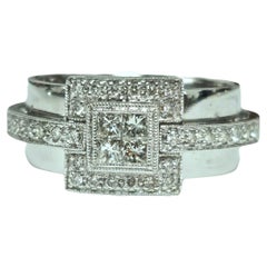 Unisex, 14K White Gold & 1.00ct Diamond Ring