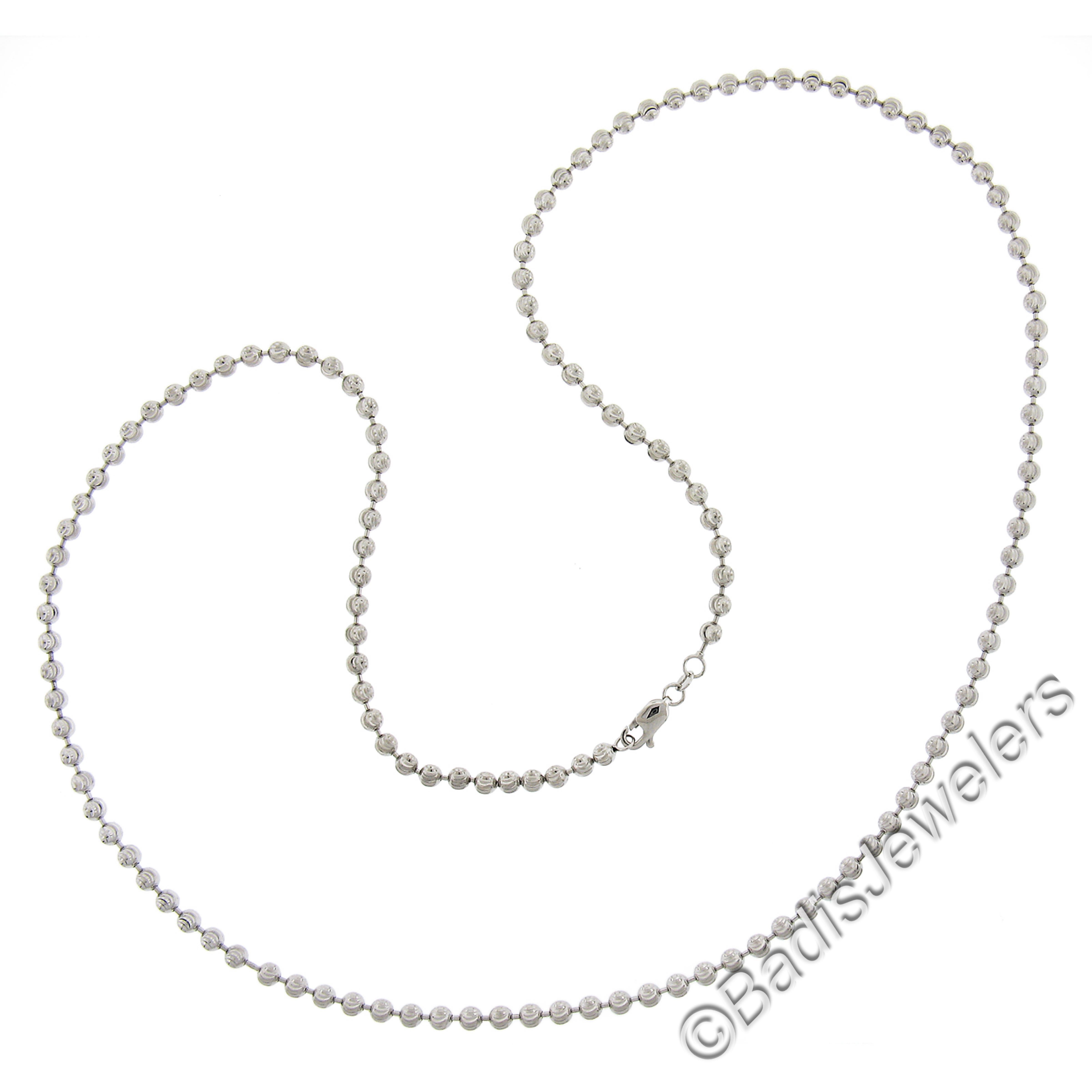 Collier unisexe en or blanc 14k de 28