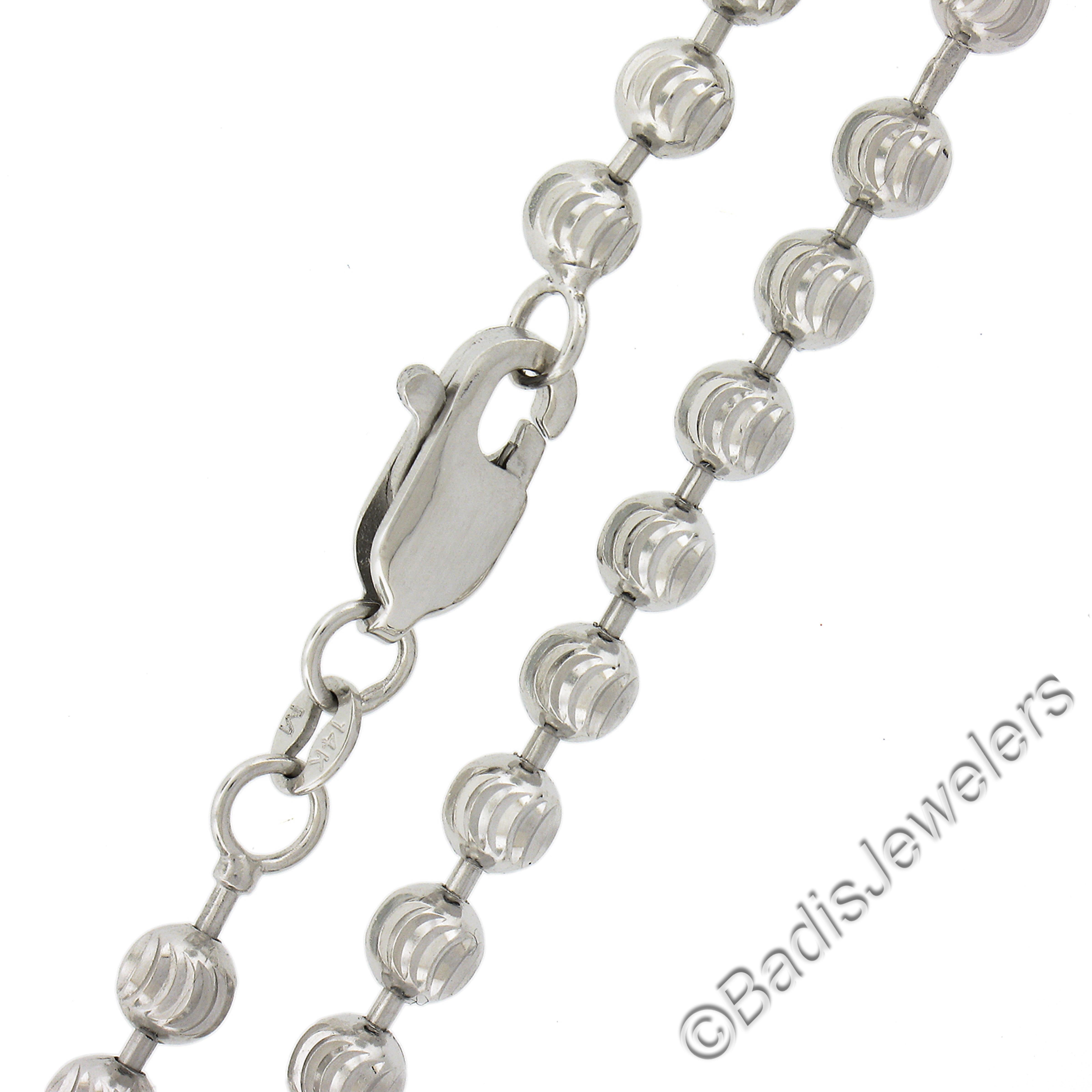 Collier unisexe en or blanc 14k de 28