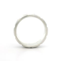 Unisex 14k White Gold 6.9mm Wide Square Pattern Eternity Stack Wedding Band Rin