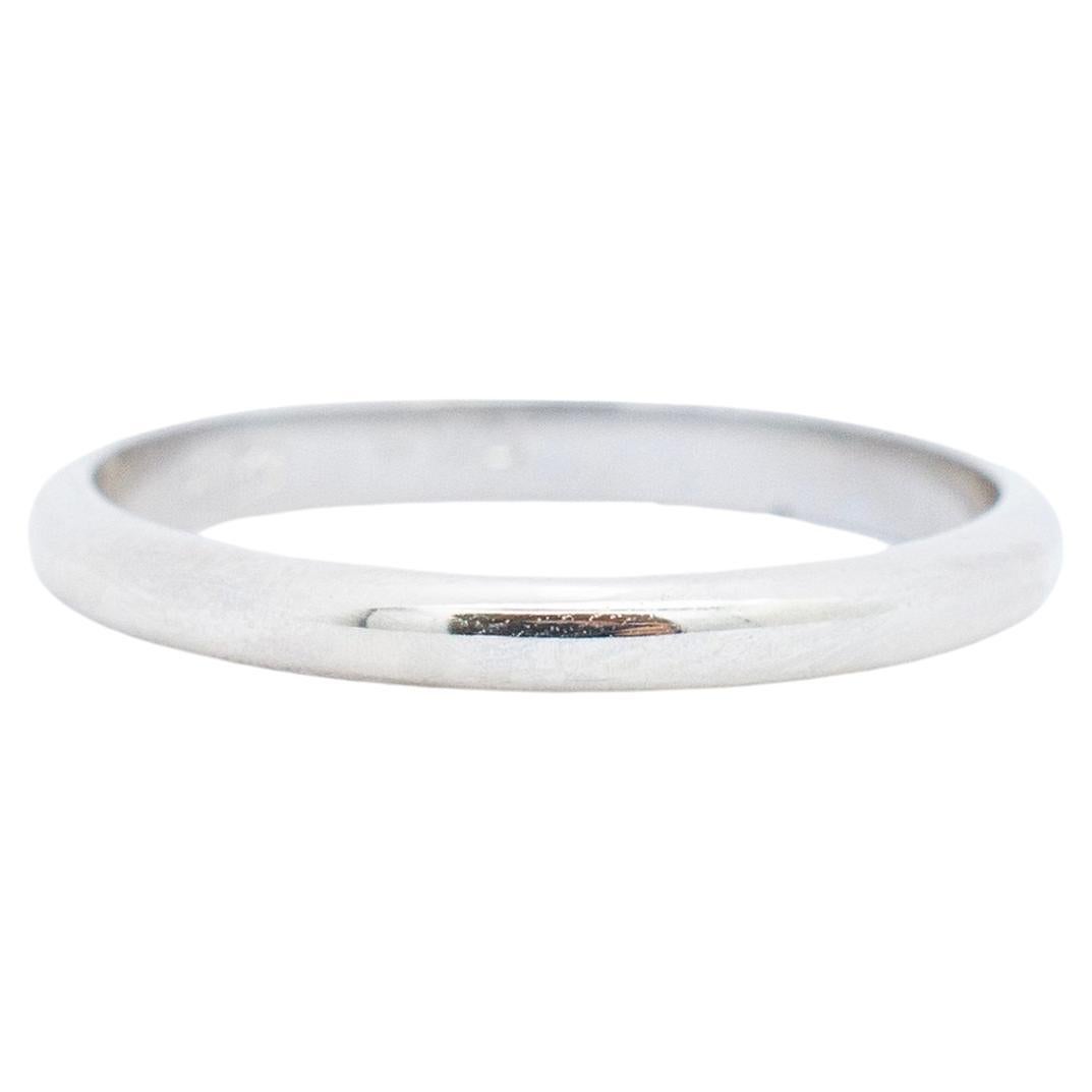 Unisex 14K White Gold Wedding Band