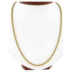 Unisex 14K Yellow Gold 20.5" Long 3mm Polished Solid Rope Chain Necklace 17.03g