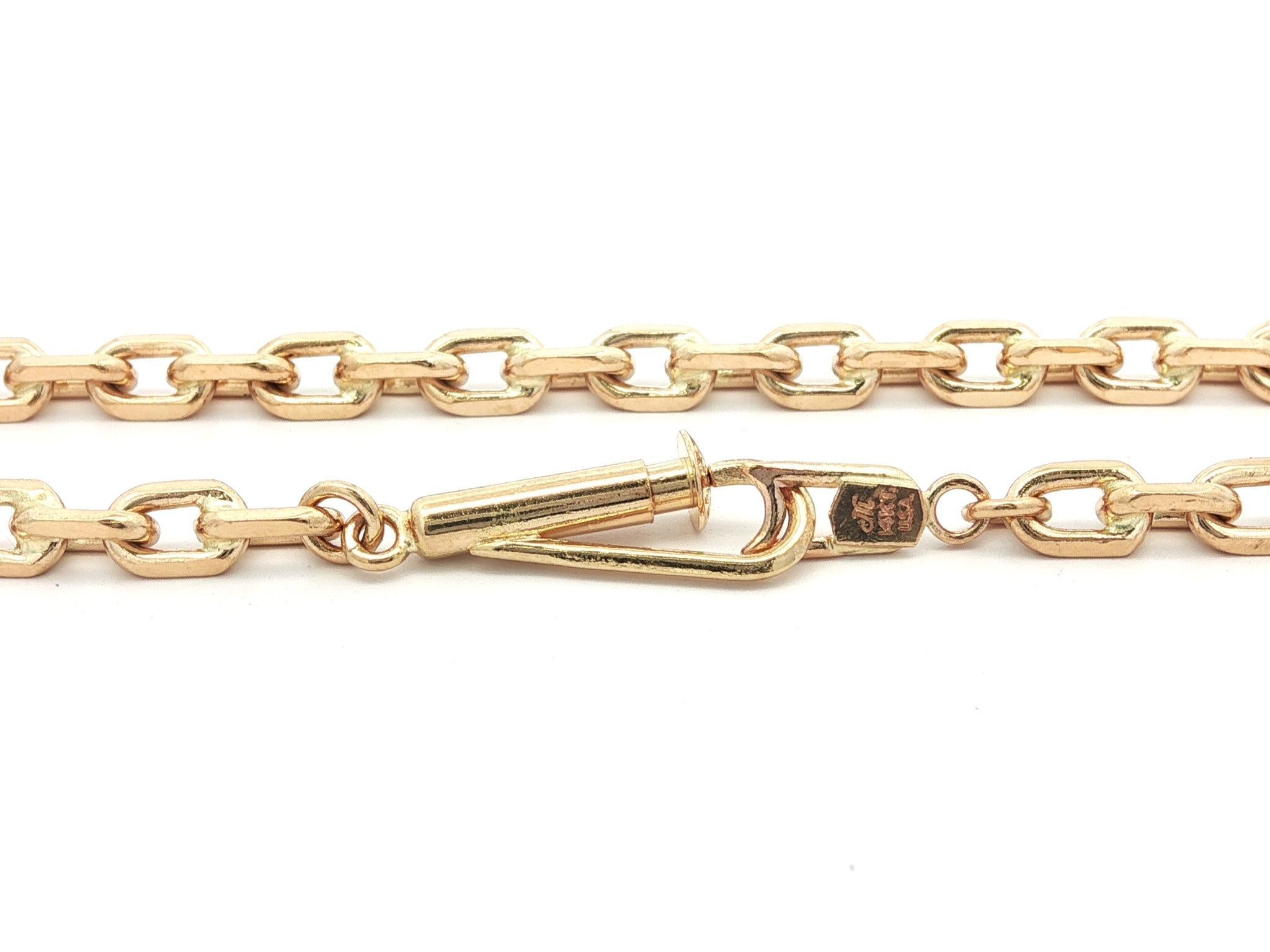 Collier unisexe en or jaune 14k à maillons biseautés 22