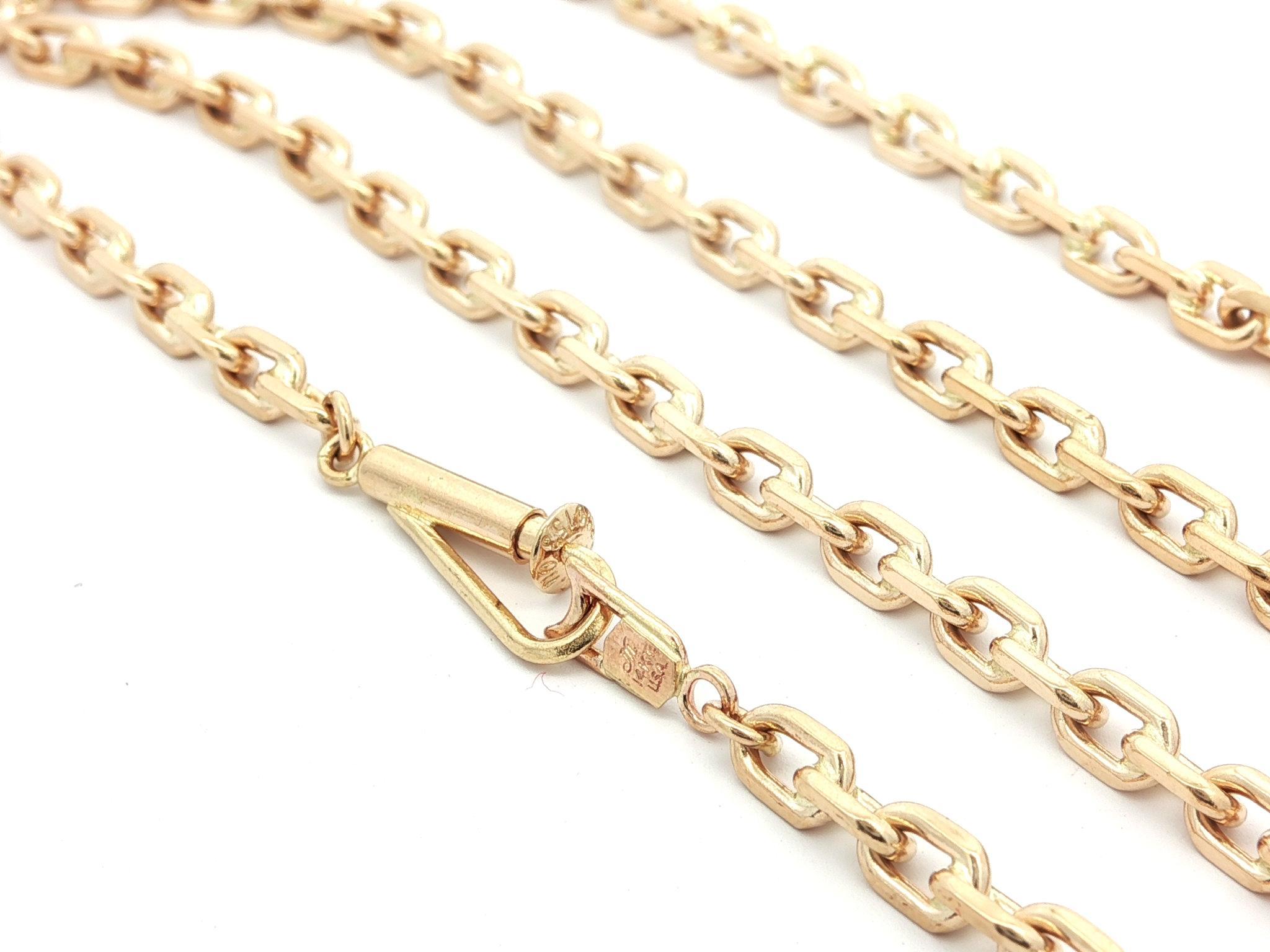 Collier unisexe en or jaune 14k à maillons biseautés 22