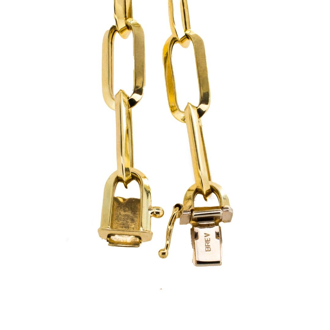 14K Yellow Gold 4mm Paperclip Link Bracelet – 7.5 Inch Real Gold Chain