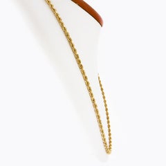 Unisex 14K Yellow Gold Long 29.5" 3.1mm Rope Chain Necklace w/ Unique Clasp