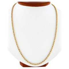 Unisex 14K Yellow Gold Long 30.5" 3.1mm Rope Chain Necklace w/ Barrel Push Clasp