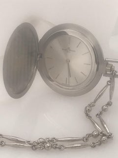 Unisex 18 Karat White Gold Baum and Mercier Pocket Watch