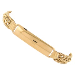 Unisex 18k Gold 7.5" Engravable ID Polished Center w/ Rope Link Chain Bracelet
