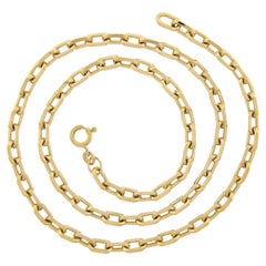 Unisex 18K Yellow Gold 18.75" Faceted Polished Open Cable Link Chain Necklace
