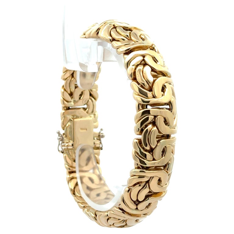 18k Gold Solid Link Bracelet - 364 For Sale on 1stDibs